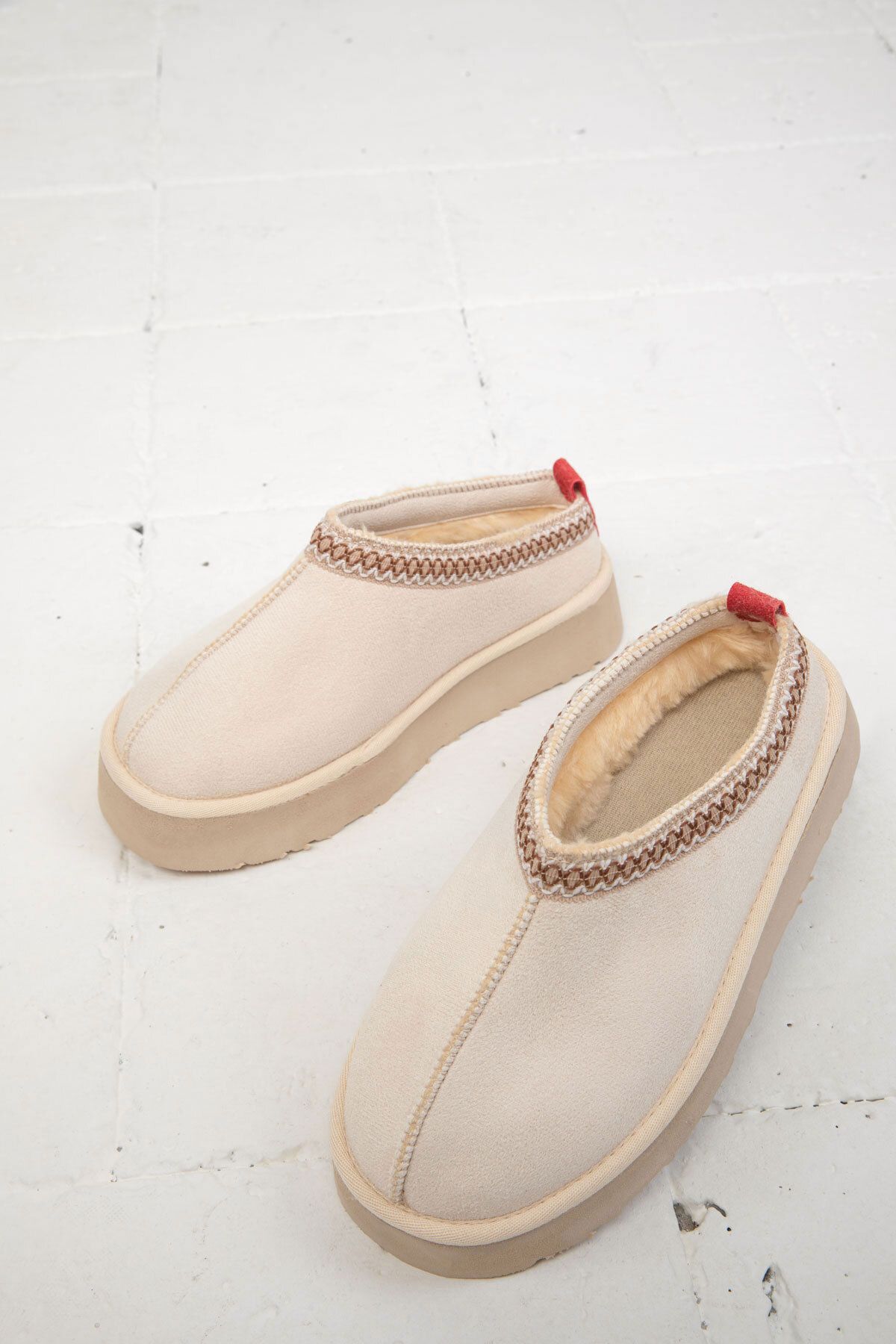 SOHO-Μπεζ σουέντ γυναικείες μπότες - 19762 Model Bootie 2