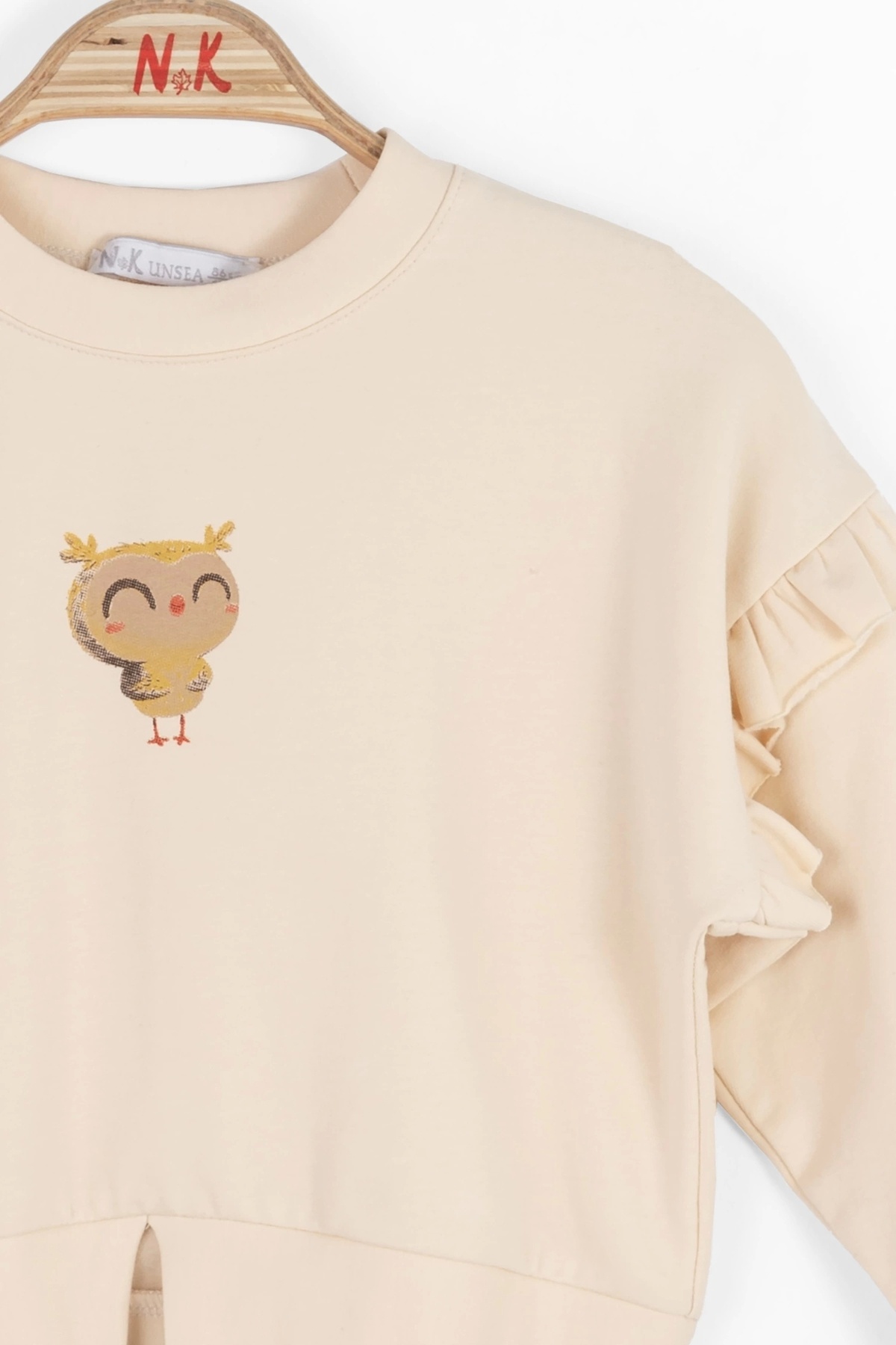 Nk Kids Krem Kız Bebek Baykuş Sweat fotoğrafı 3 (önizleme)