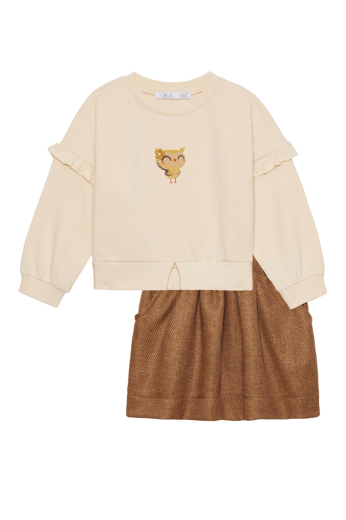 Nk Kids Krem Kız Bebek Baykuş Sweat fotoğrafı 4 (önizleme)