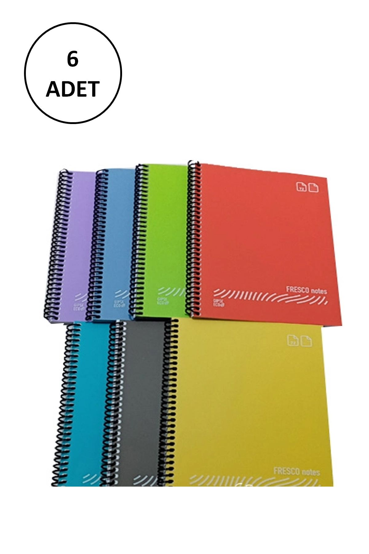 biltekno FRESCO Spiralli Plastik Defter A4 144 Yaprak Çizgili GP.3-4940000-2011 6 Adet