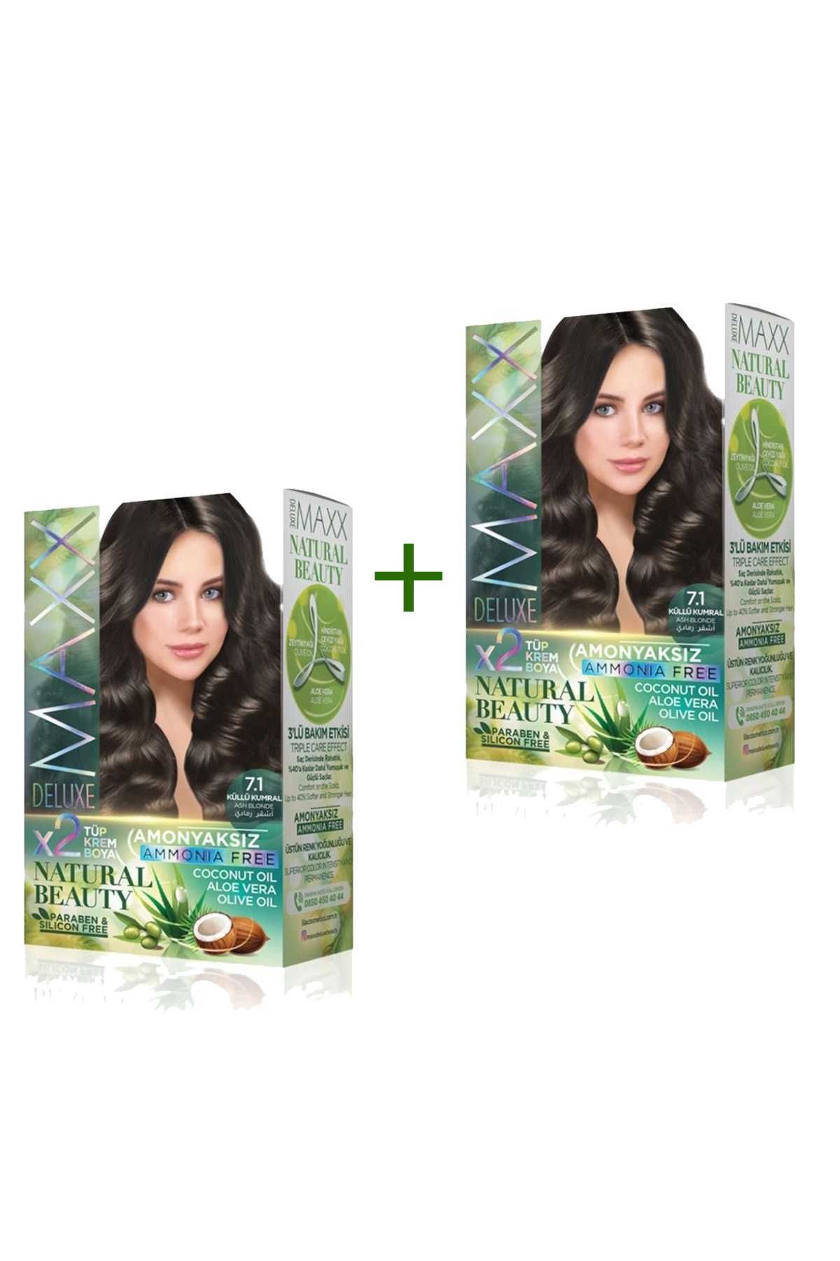 karadağsb 2 Paket Natural Beauty Amonyaksız Saç Boyası 7.1 Küllü Kumral