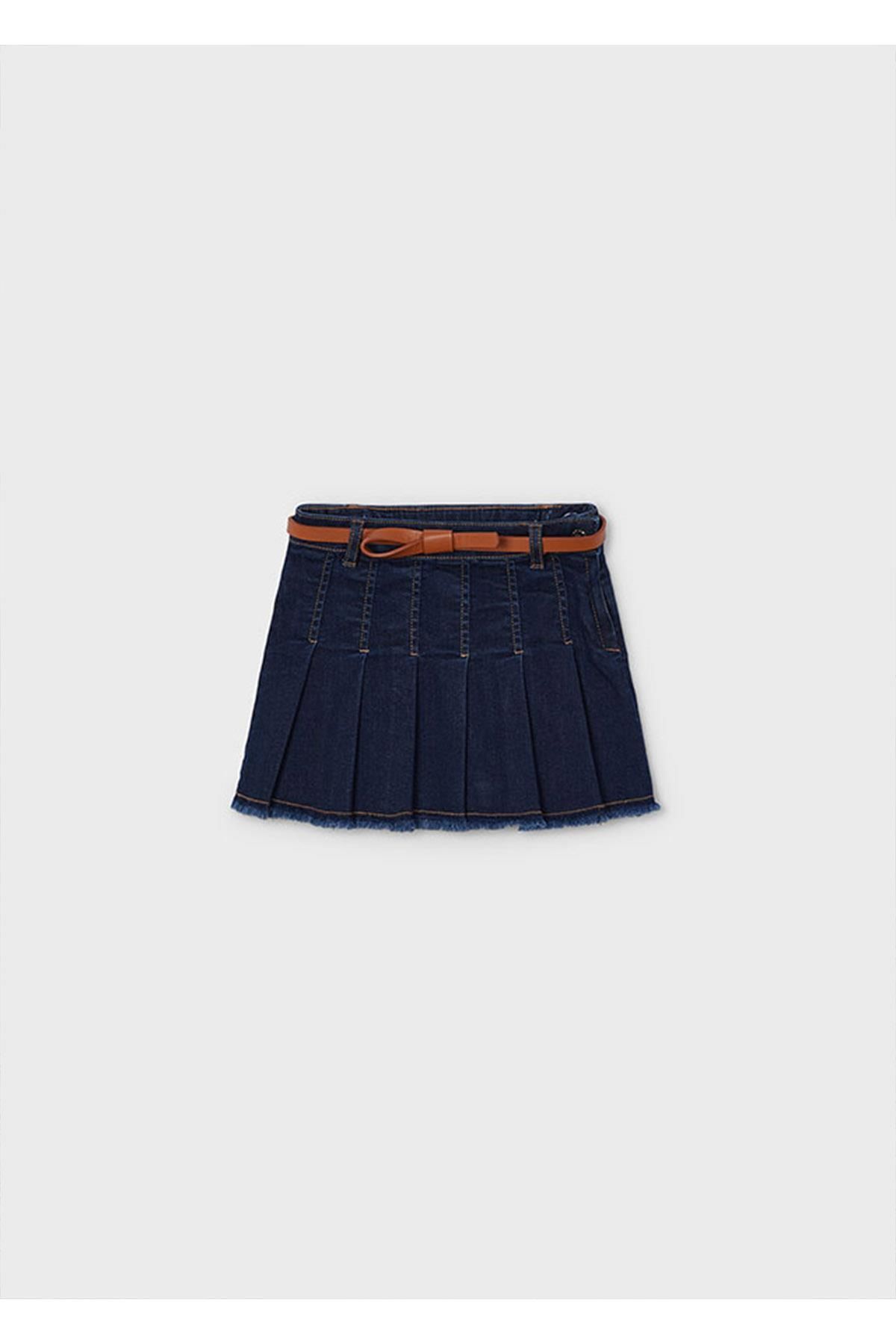 MAYORAL-Winter Girl's Belted Denim Skirt 4