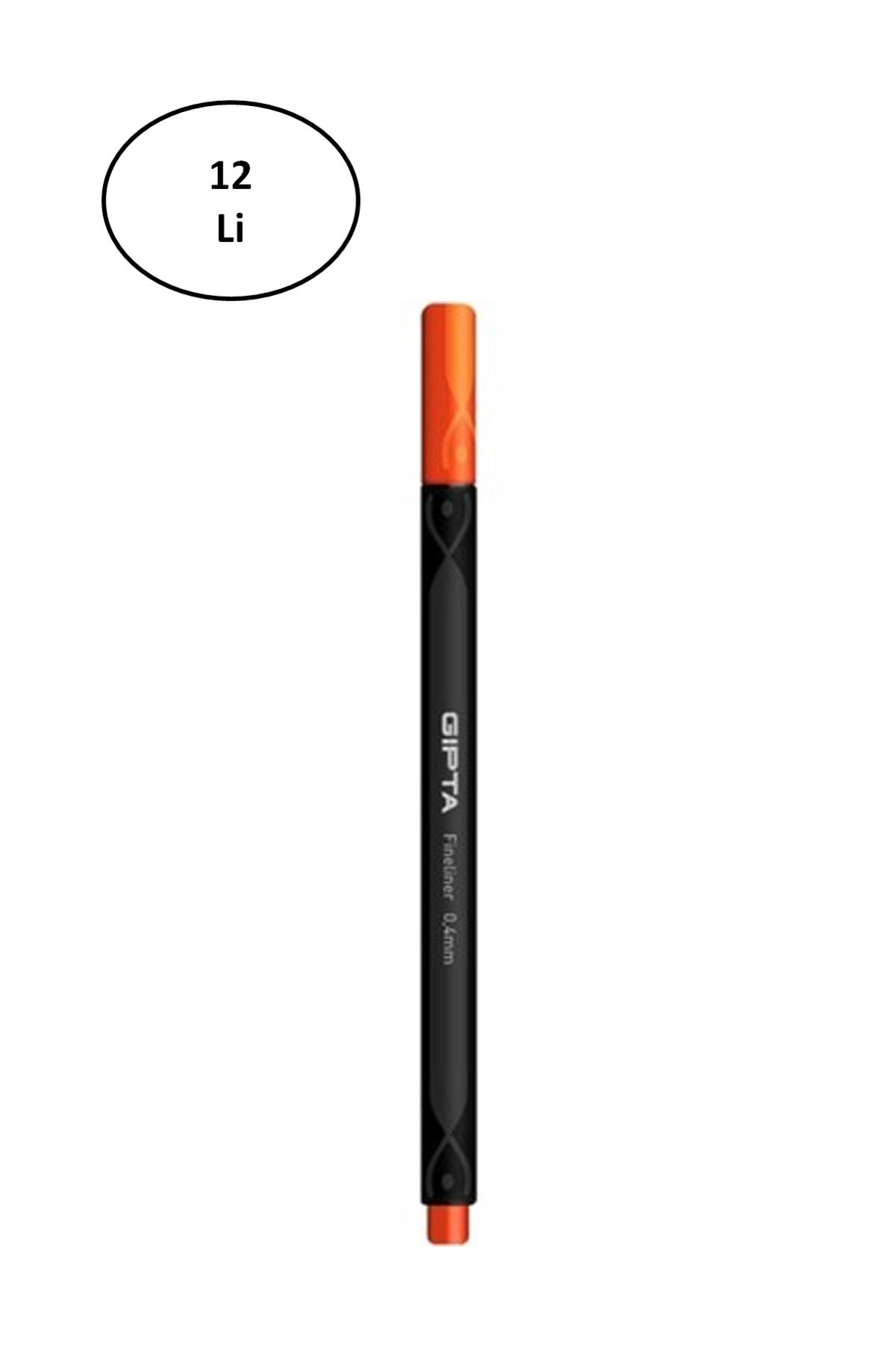 fastproduct-0.4 Mm Fineliner Pen - Cardboard Box, Triangle Orange, Set of 12 1