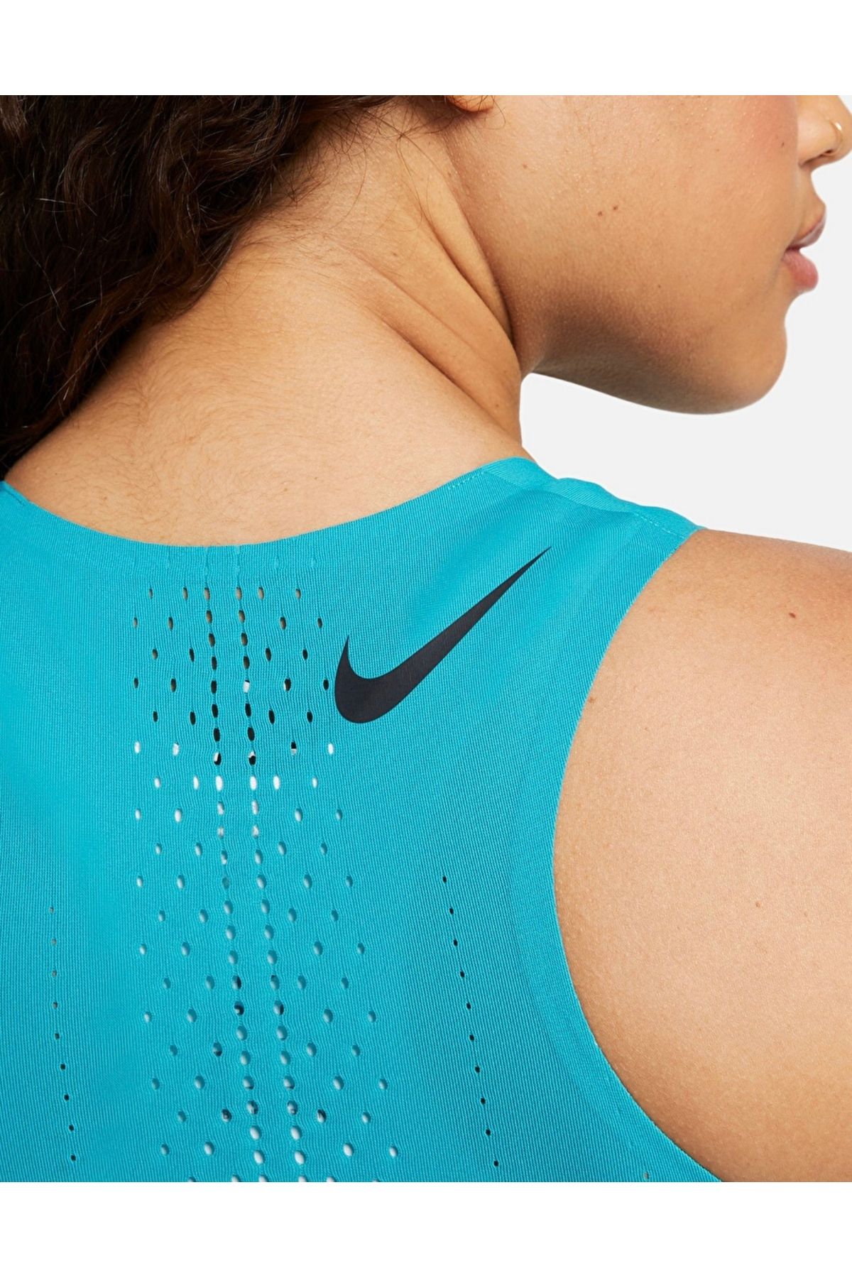 Nike-Dri-Fit Adv Aeroswift Women's Blue Running Tank Top 6