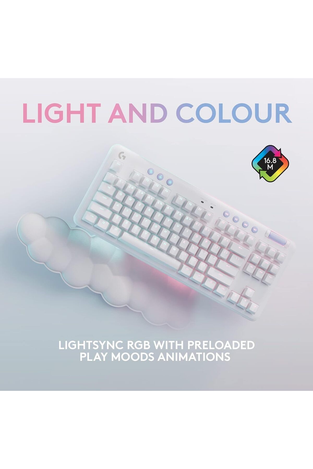 logitech-لوحة مفاتيح الألعاب الميكانيكية اللاسلكية Logitech G715 - RGB Lightsync وLightspeed وTactile GX Brown S 7