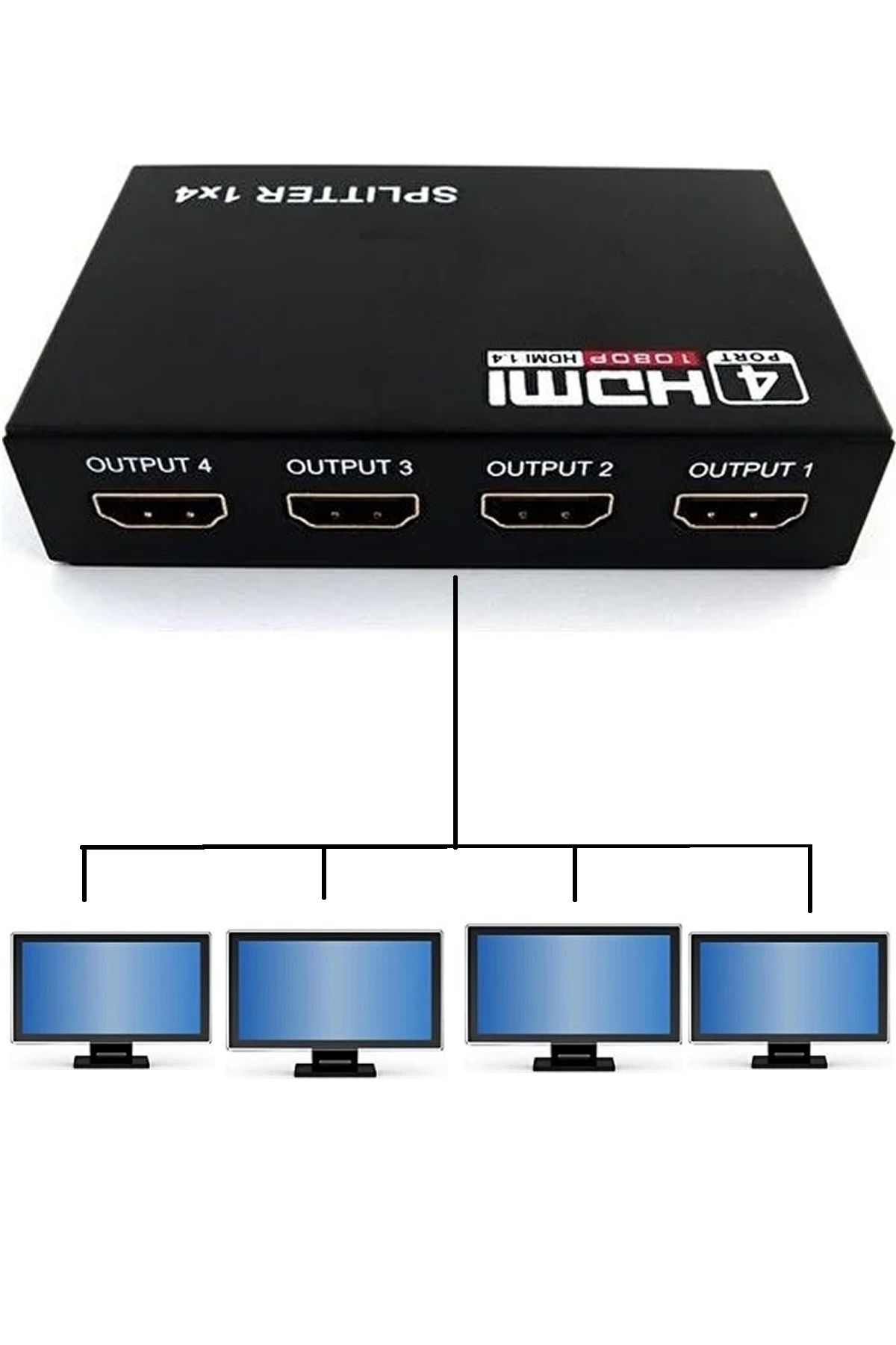 MAXGO 2142 4 Port Hdmi Çoklayıcı Splitter Switch Çoğaltıcı Çoklu Ekran