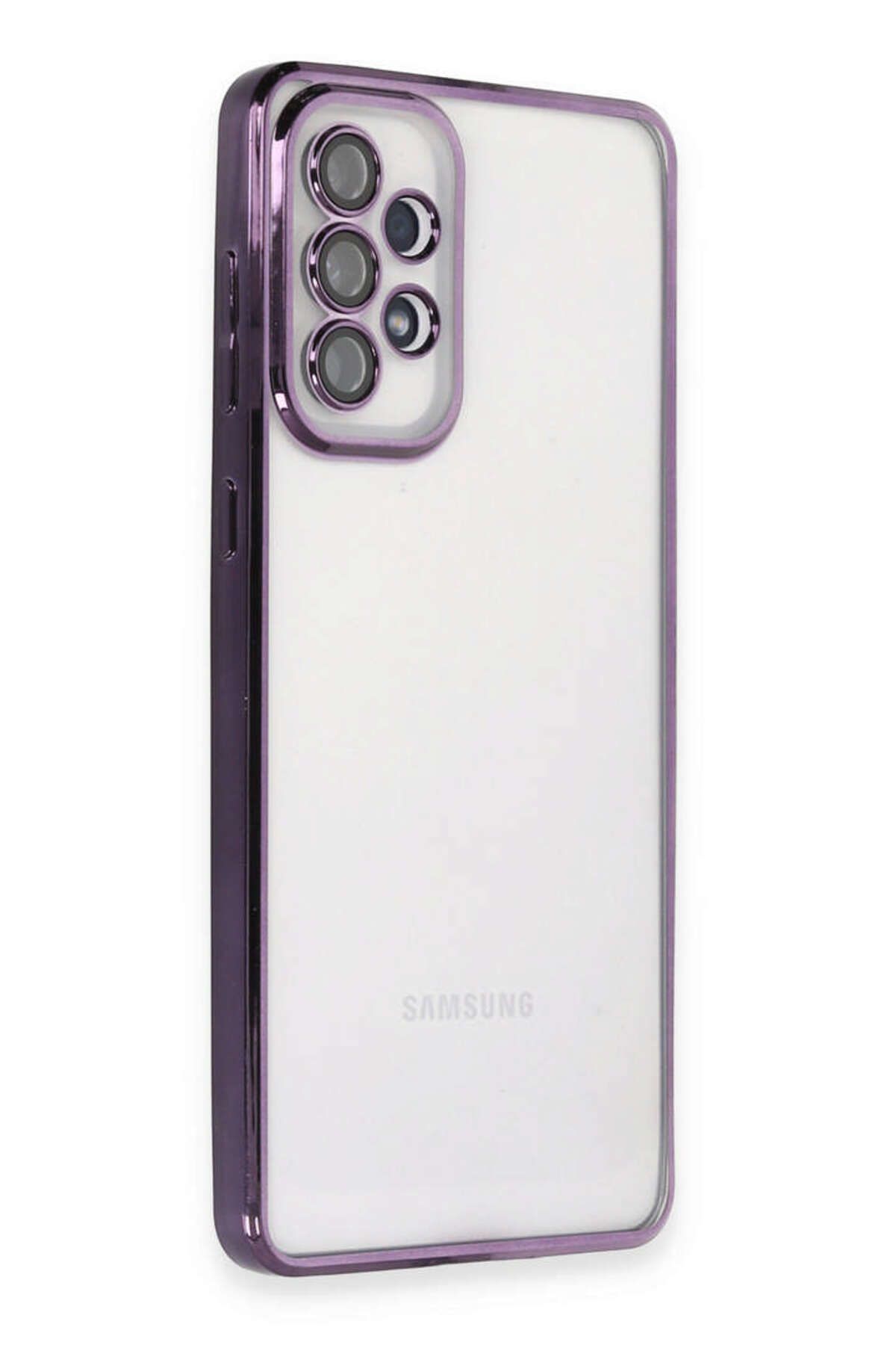 NewFace Samsung Galaxy A33 5G Kılıf Lensli Silikon - Mor MRAYD