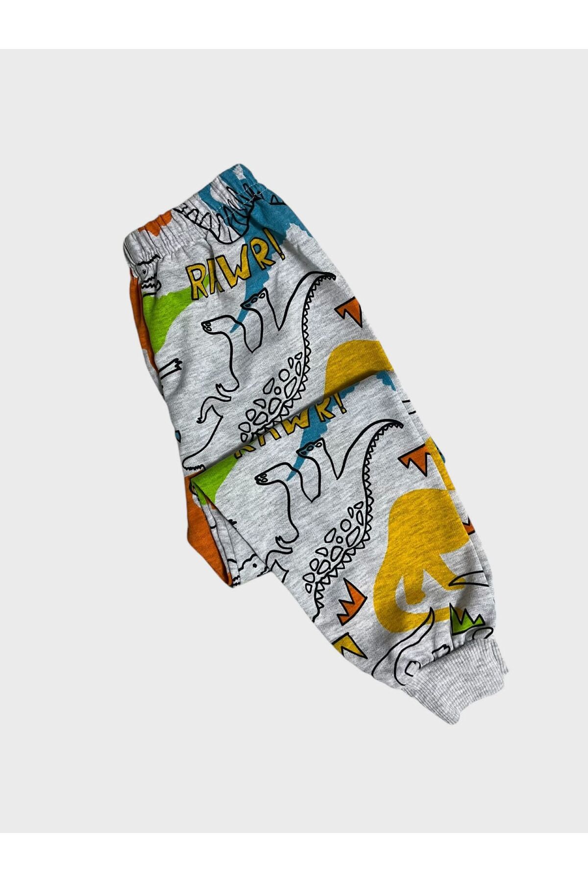 ALİŞ KİDS Erkek Çocuk Pamuklu Gri Renkli Dinozor Desenli Uzun Kollu Mevsimlik Pijama Takımı fotoğrafı 5 (önizleme)