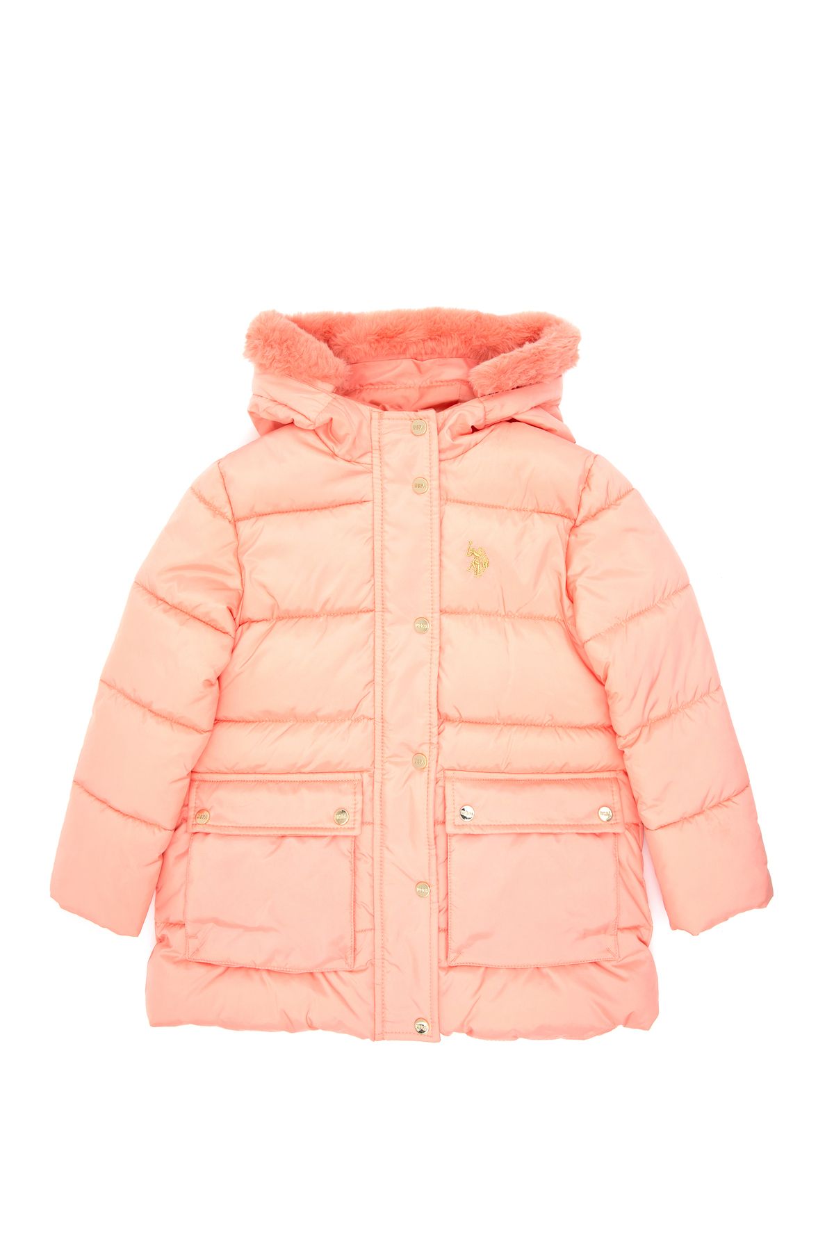 U.S. Polo Assn.-Girl's Salmon Coat 50293319 -Vr047 3