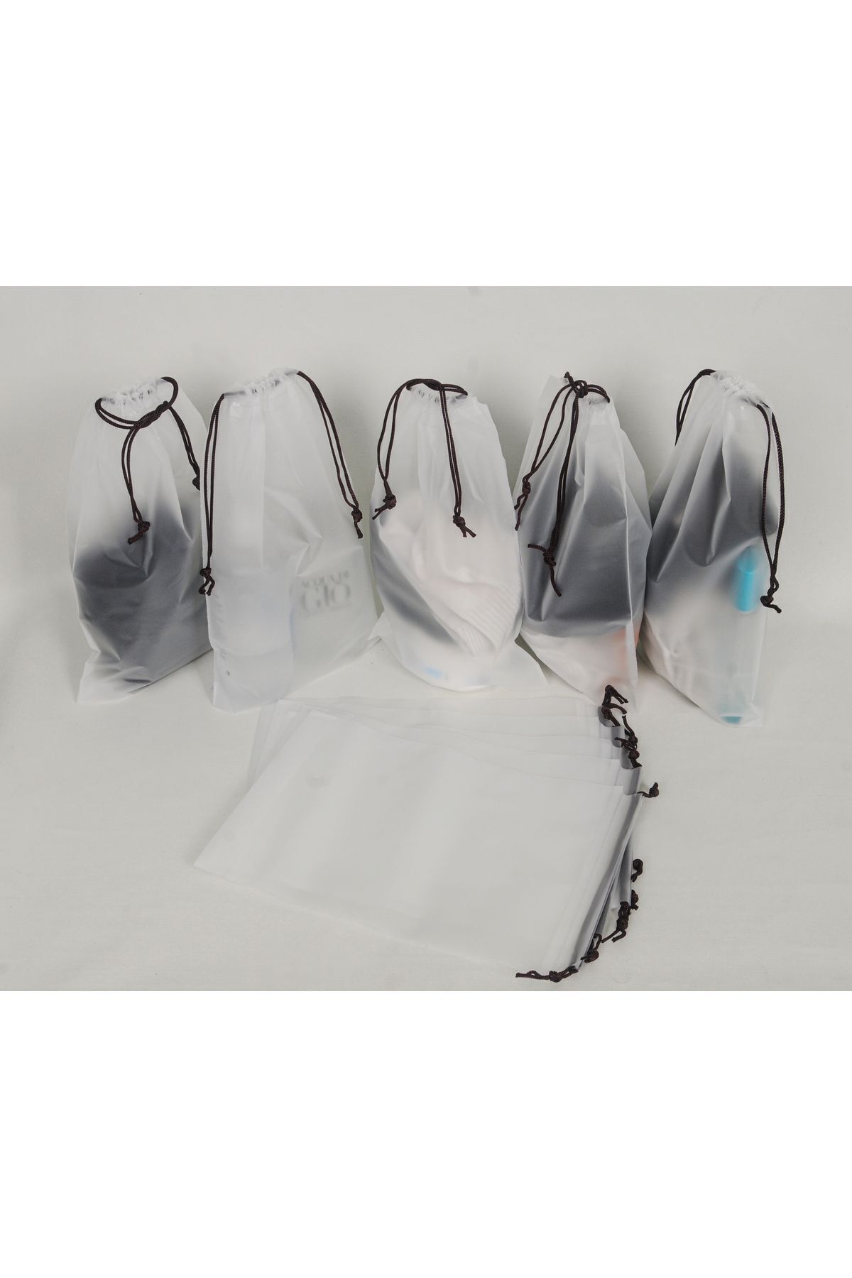 meapuff 10lu Set 20*30cm (small) Su Geçirmez Büzme Ipli Kozmetik Makyaj Tatil Çantası