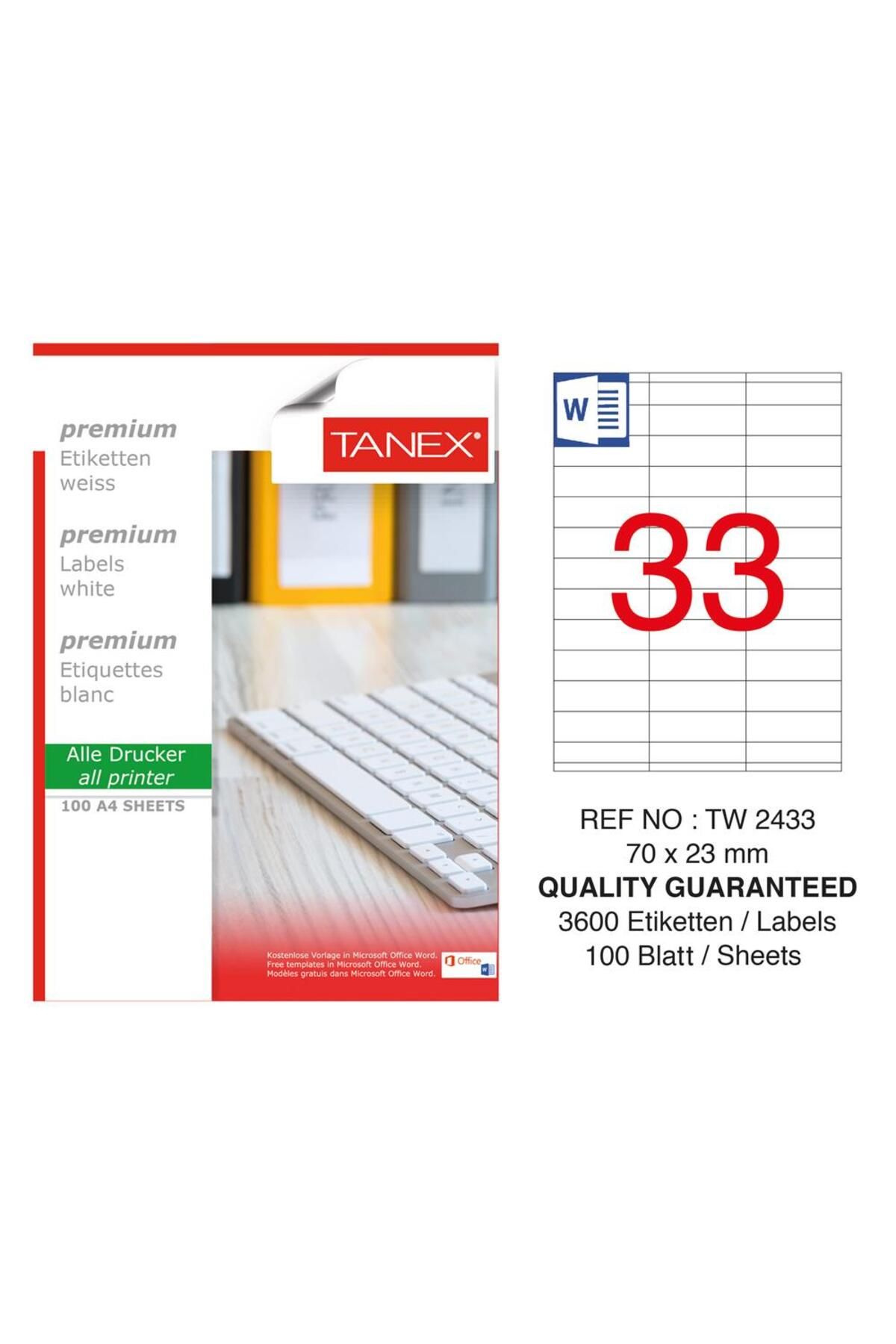 Tanex Etichetă Laser Tw-2433 70 X 23 Mm - One Size