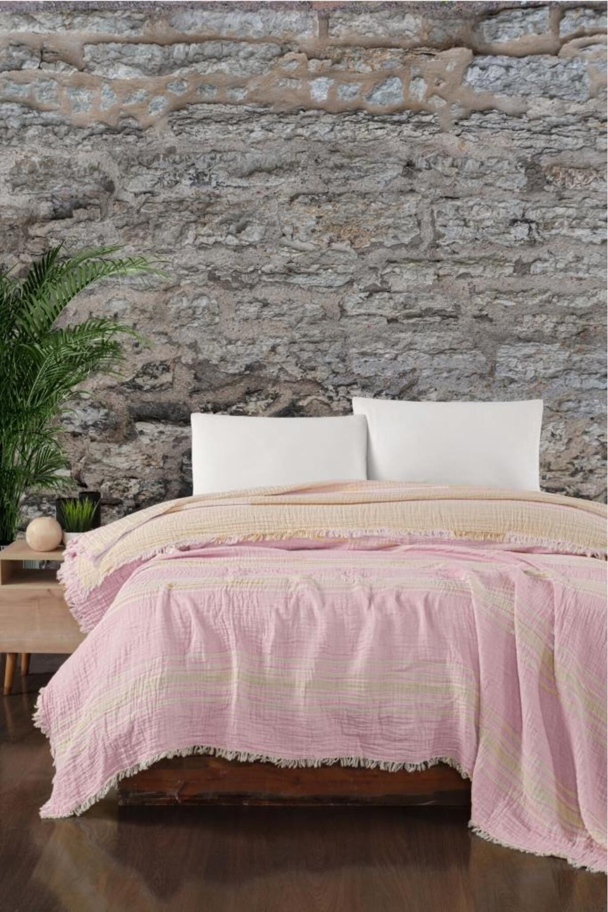 Mulberry-Double Buldan Muslin Bedspread - Pique 100% Cotton 1