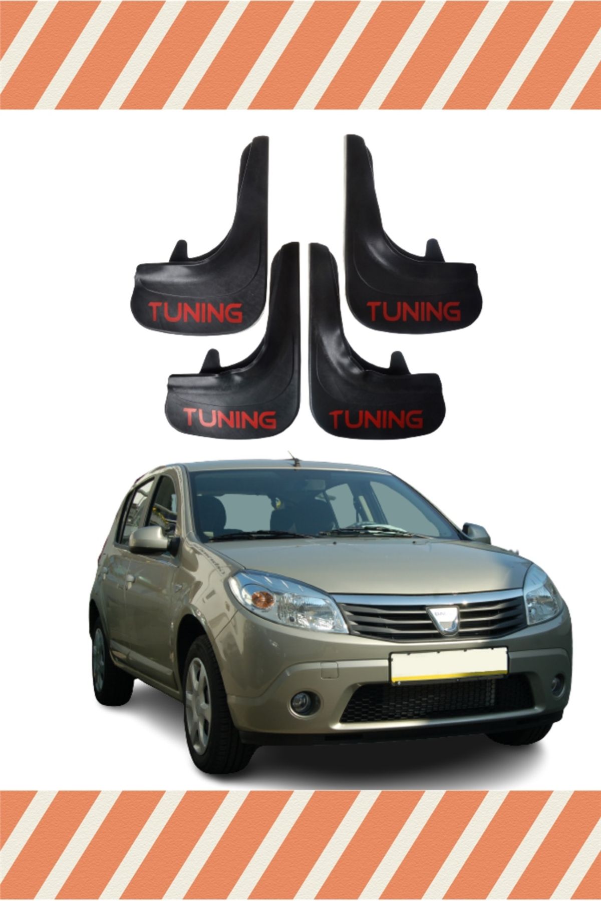 Alpax Dacia Sandero 2007-2012 Tuning yazılı 4’lü tozluk çamurluk paçalık kaliteli