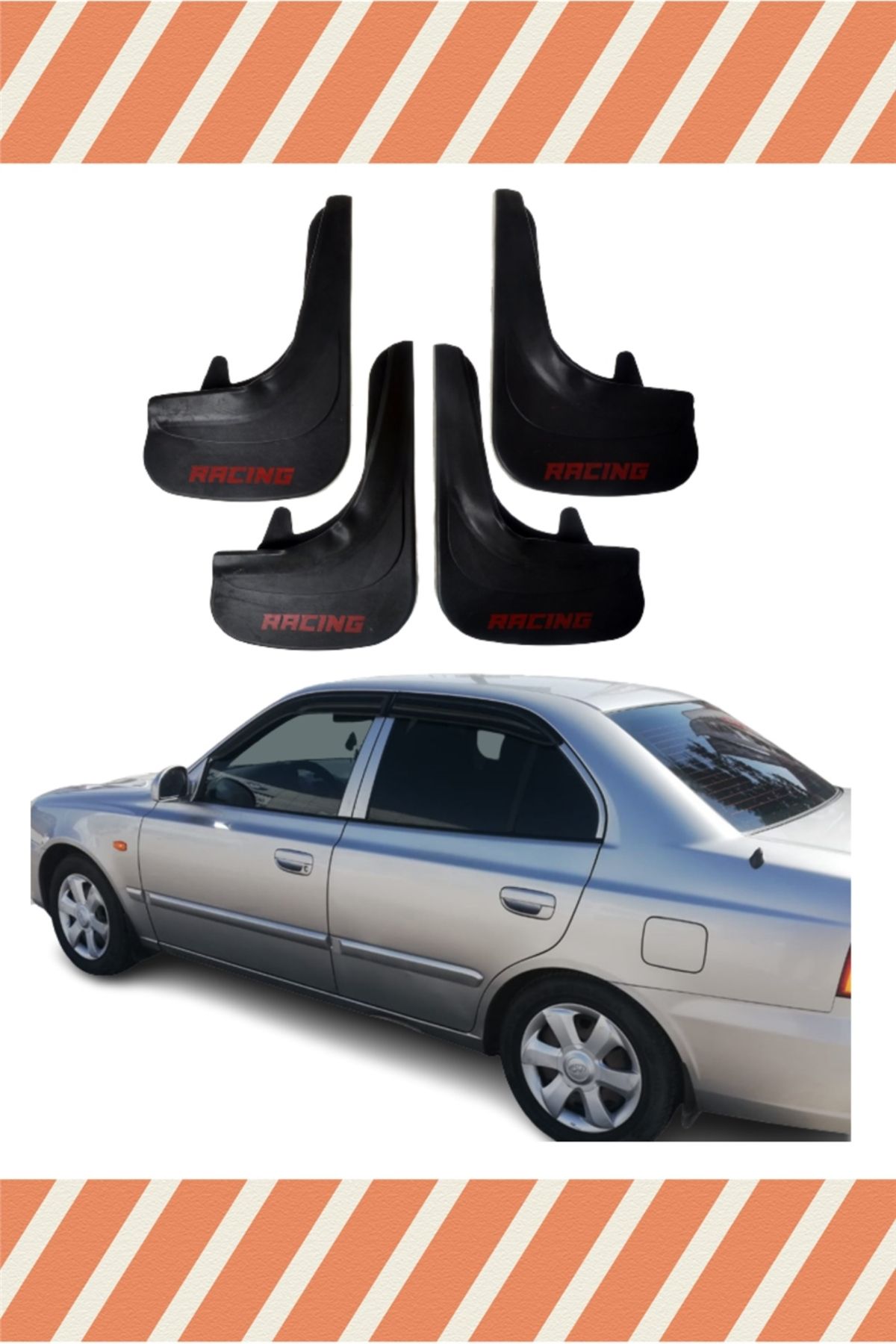Alpax Hyundai Admira Racing yazılı 4’lü tozluk çamurluk paçalık sağlam ve estetik tasarım