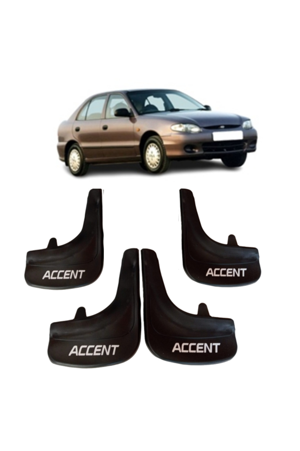 Heda Tex Hyundai Accent Yumurta Kasa Accent yazılı 4'Lü Tozluk Çamurluk Paçalık