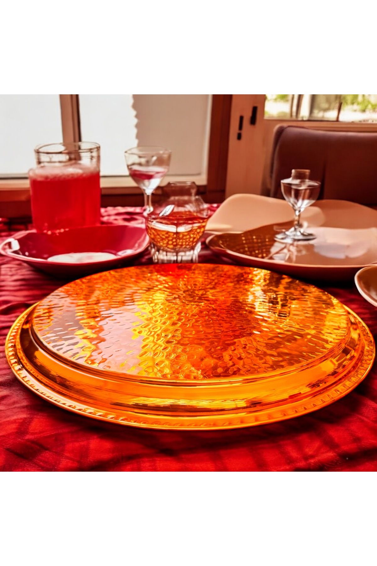 MY ZEY-Copper Set Breakfast Serving Pan and Sauce Tray Set 3