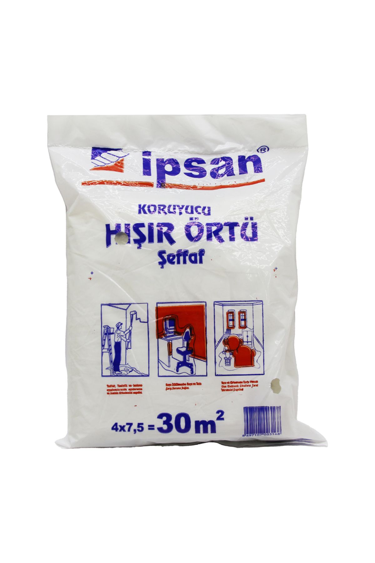 KutuluStore 30-M2 = 4X7.5MT HIŞIR ŞEFFAF KORUYUCU ÖRTÜ (5168)