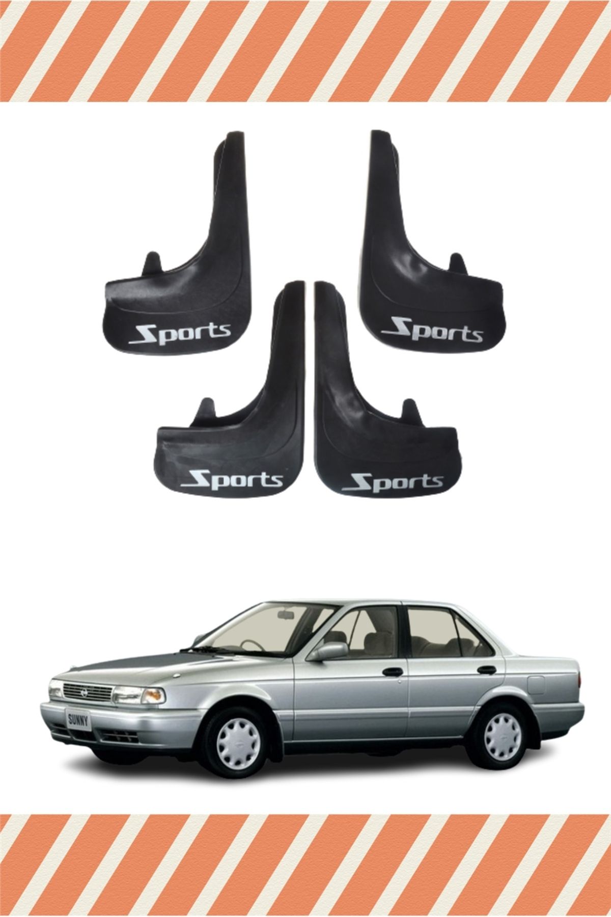 Alpax Nissan Sunny Sports yazılı 4’lü tozluk çamurluk paçalık dayanıklı