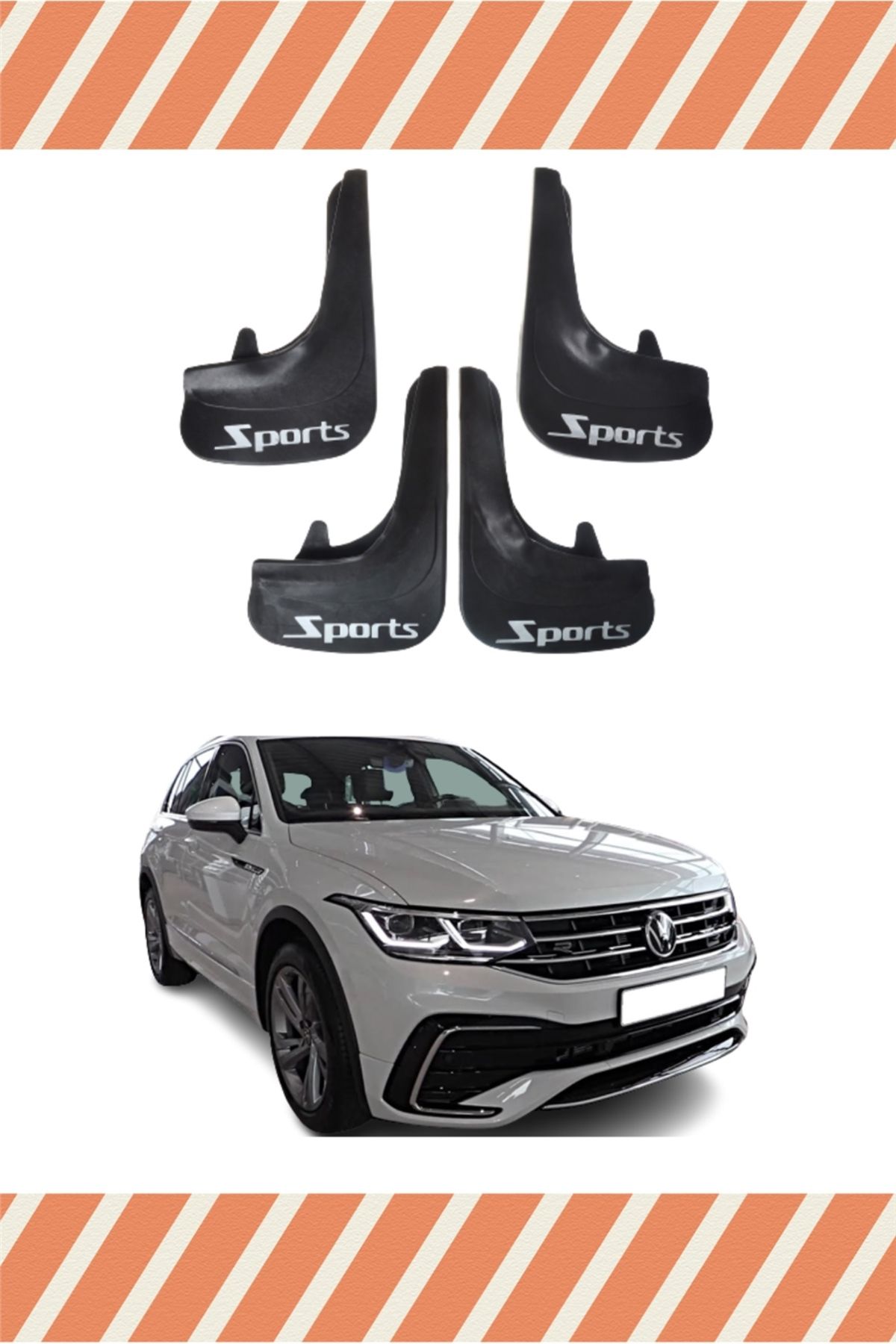 Alpax Volkswagen Tiguan tüm kasalar Sports yazılı 4’lü tozluk çamurluk paçalık