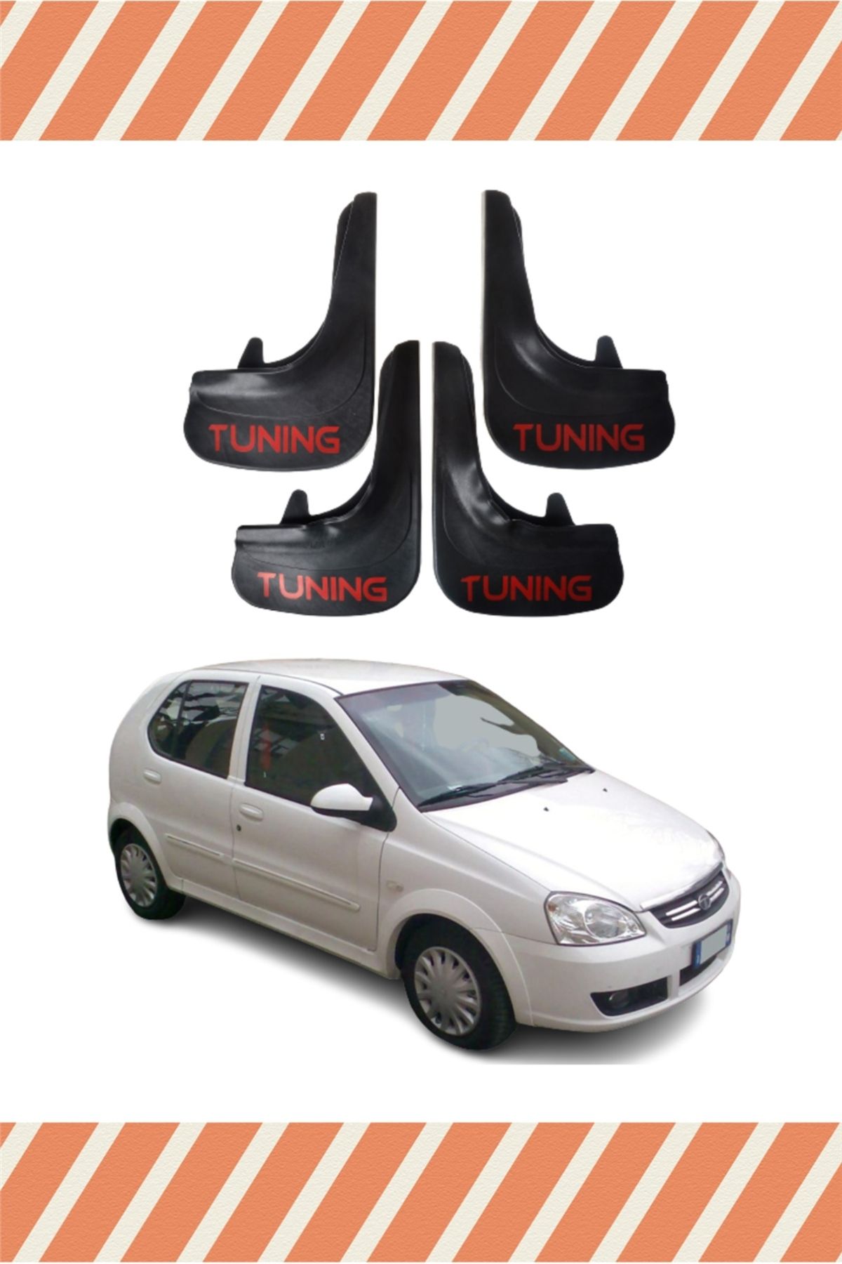 Alpax Tata Indica Tuning yazılı 4’lü tozluk çamurluk paçalık dayanıklı ürün