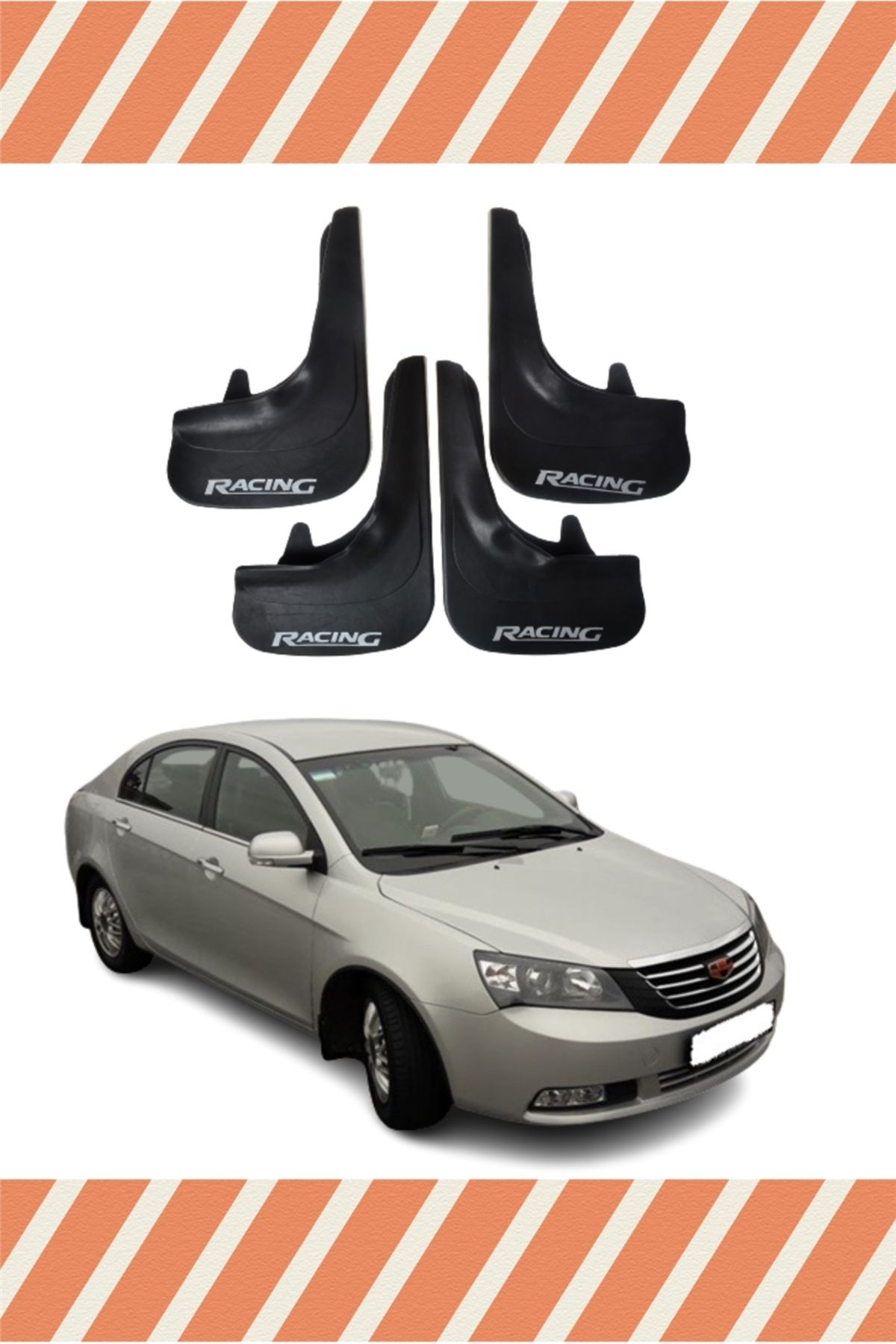 Alpax Geely Emgrand Sports yazılı 4’lü tozluk çamurluk paçalık dayanıklı ve estetik