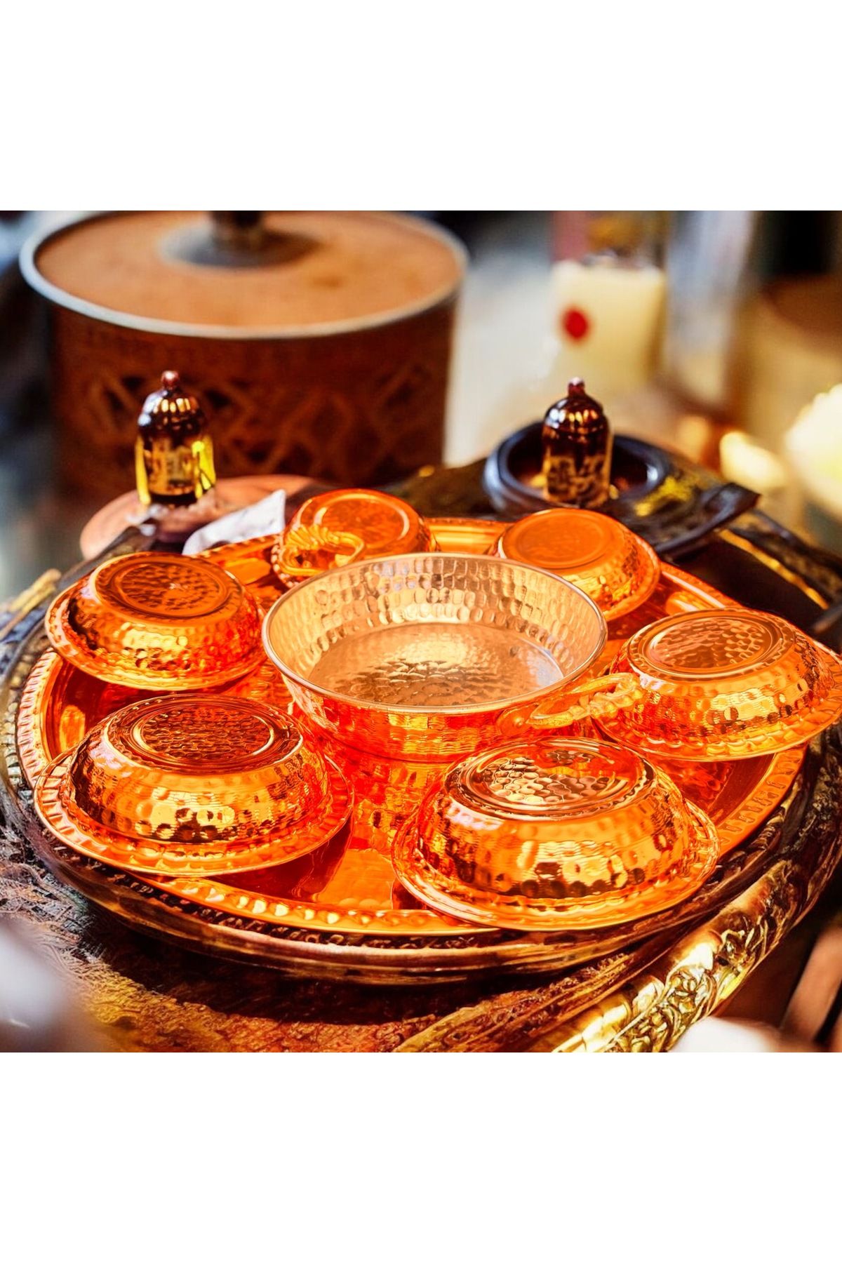 MY ZEY-Copper Set Breakfast Serving Pan and Sauce Tray Set 2