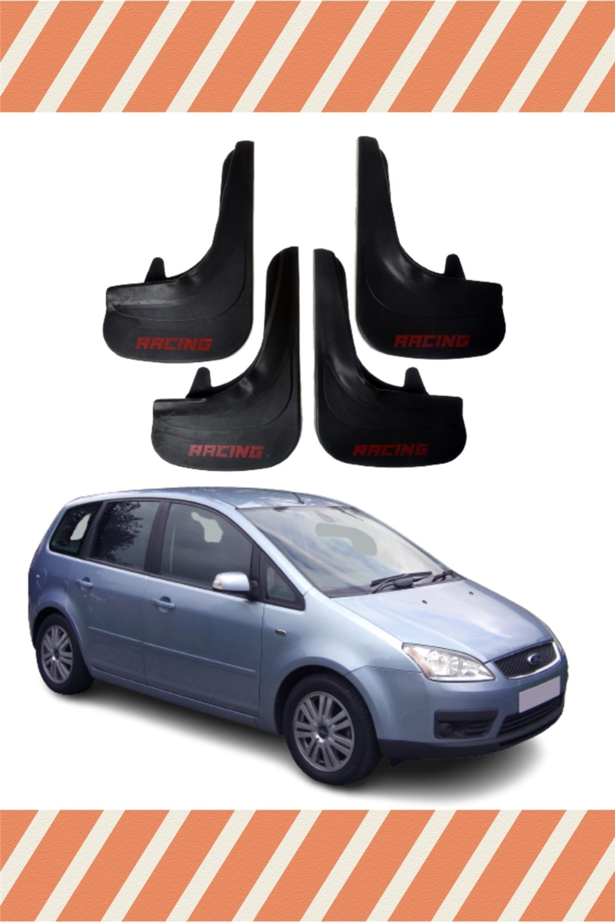 Alpax Ford C Max Racing yazılı 4’lü tozluk çamurluk paçalık