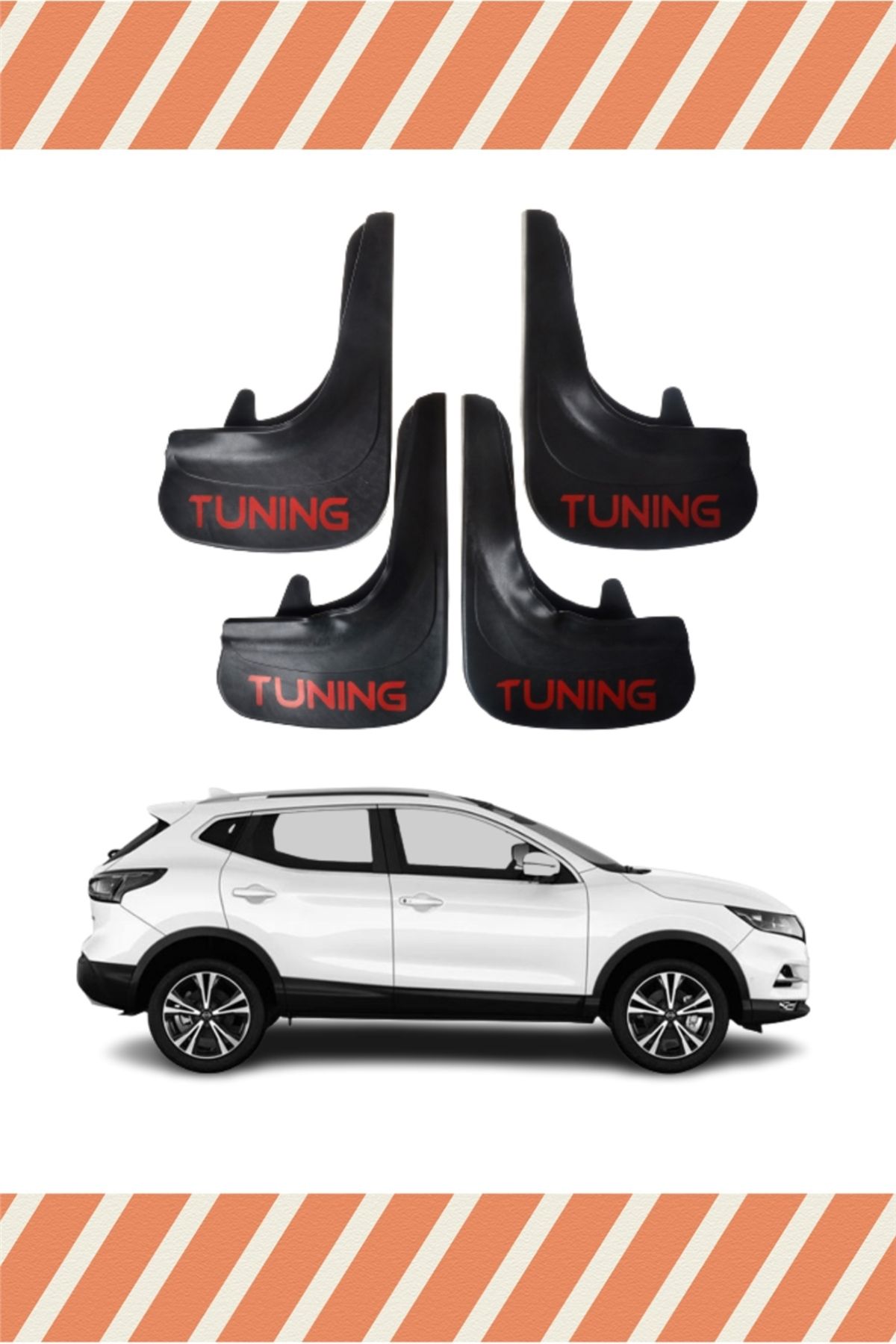 Alpax Nissan Qashqai Tuning yazılı 4’lü tozluk çamurluk paçalık şık ve dayanıklı