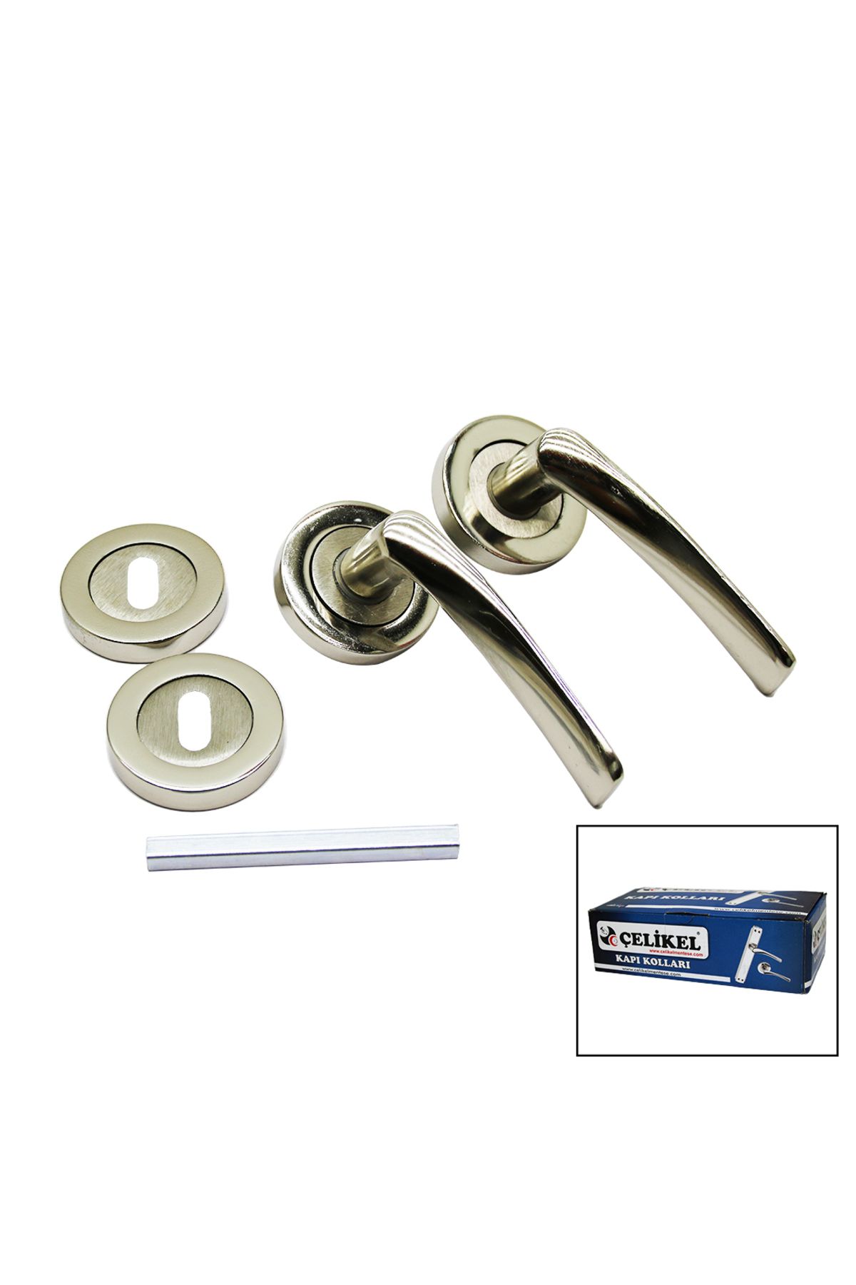 E BULURUM ÇELİKEL-07 AMERİKAN ODA KAPI KOLU NİKEL SATEN (5067)