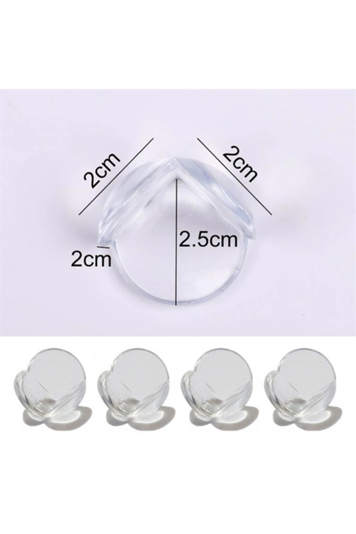 Go İthalat Bebek Çocuk Yumuşak ve Esnek Dairesel Şeffaf Yapışkanlı Güvenlik Köşe Koruyucu (4 Adet) (5496) fotoğrafı 4 (önizleme)