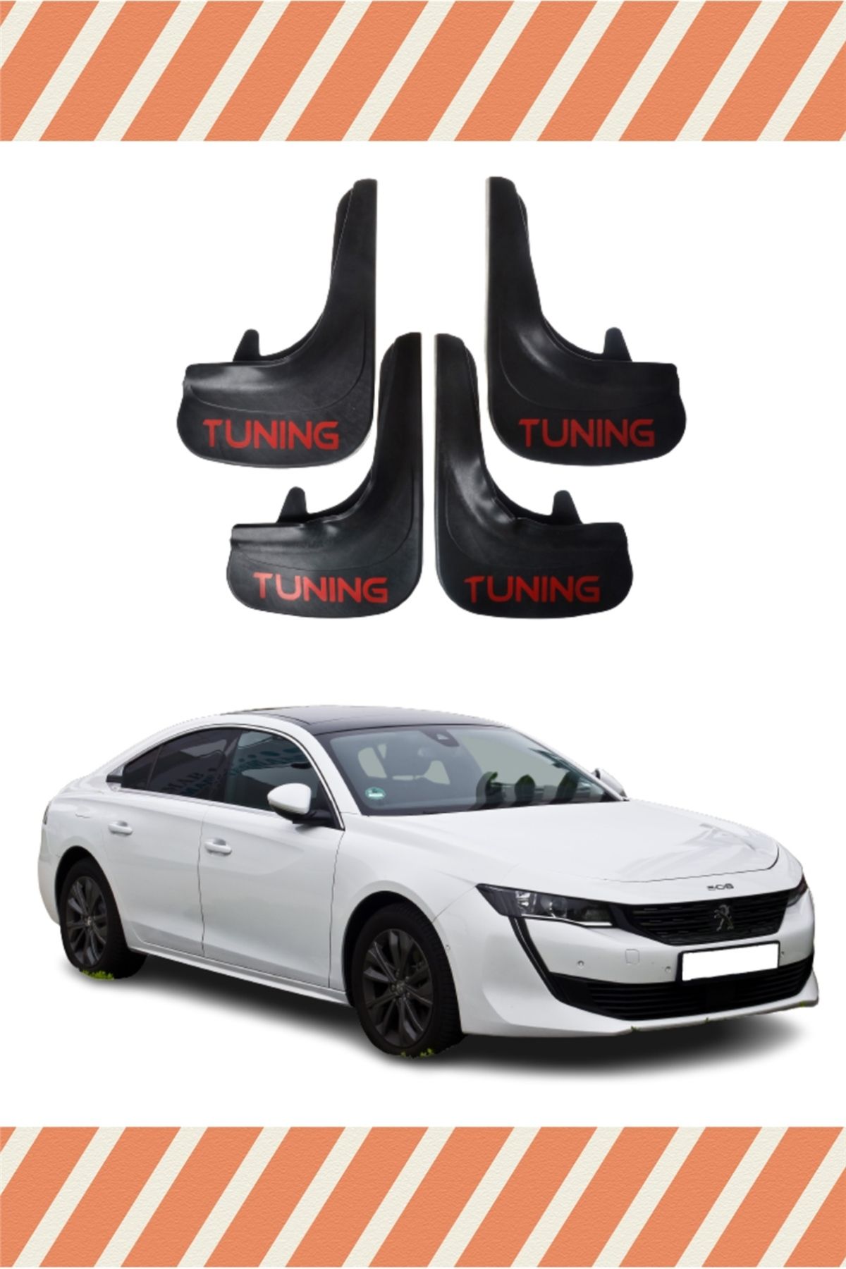 Alpax Peugeot 508 Tuning yazılı 4’lü tozluk çamurluk paçalık şık tasarım