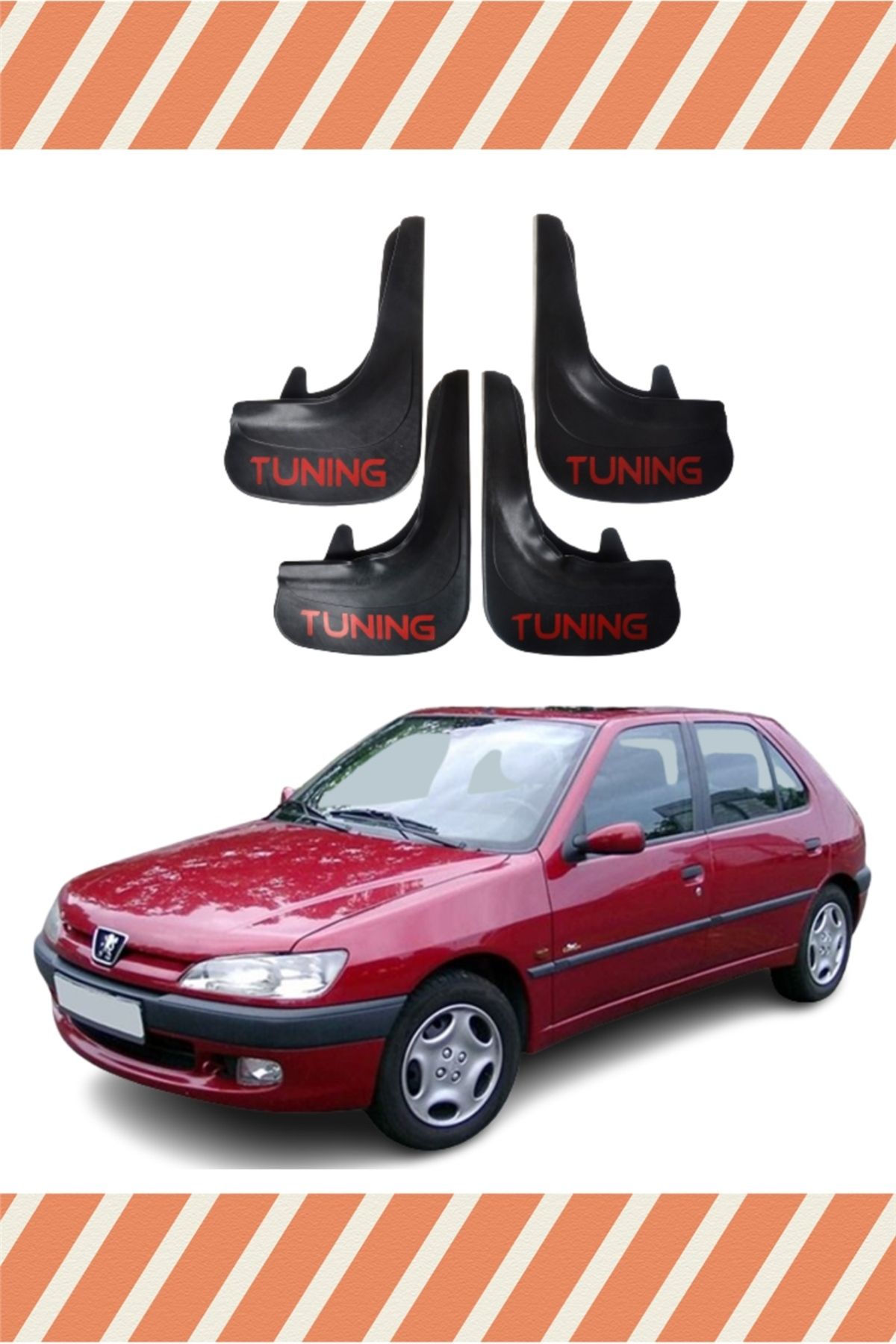 Alpax Peugeot 306 Hb tüm kasalar tuning yazılı 4’lü tozluk çamurluk paçalık