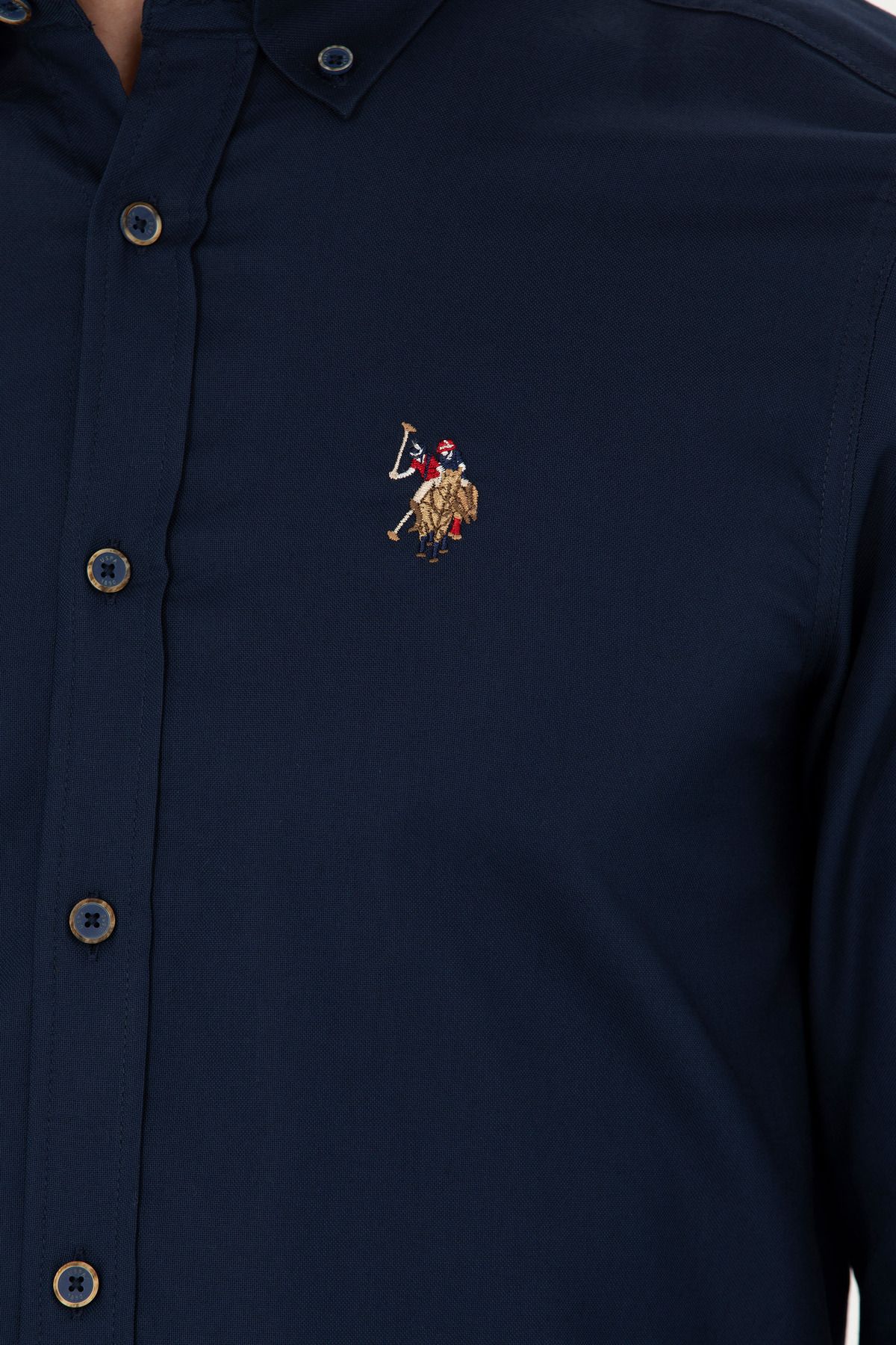 U.S. Polo Assn.-Férfi sötétkék hosszú ujjú alap ing 50271276-VR033 7