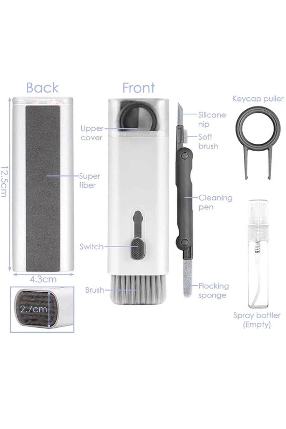 Epilons Pratik Çok Fonksiyonlu 7 Parça Airpods Klavye Ekran Kulaklık Temizleme Kiti