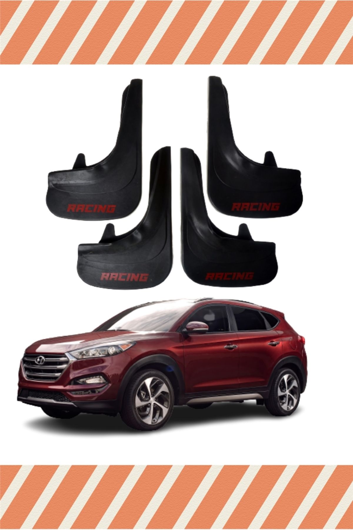 Alpax Hyundai Tucson Racing yazılı 4’lü tozluk çamurluk paçalık kaliteli koruma