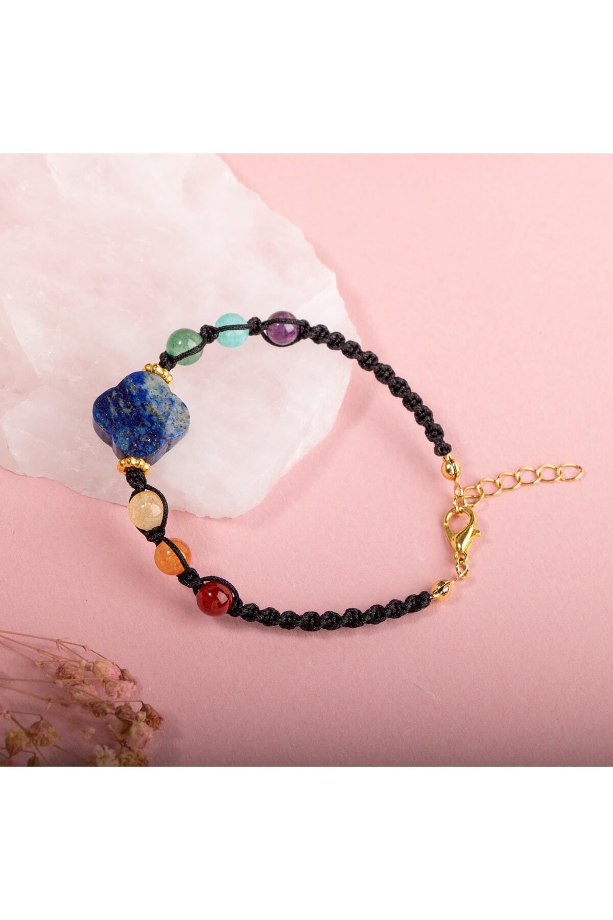 OSMANLI DOĞAL TAŞ-Chakra Amazonite Karnelyan Agate-green Aventurine-lapis-citrine-amethyst-red Agate Natural Stone Bracelet 6