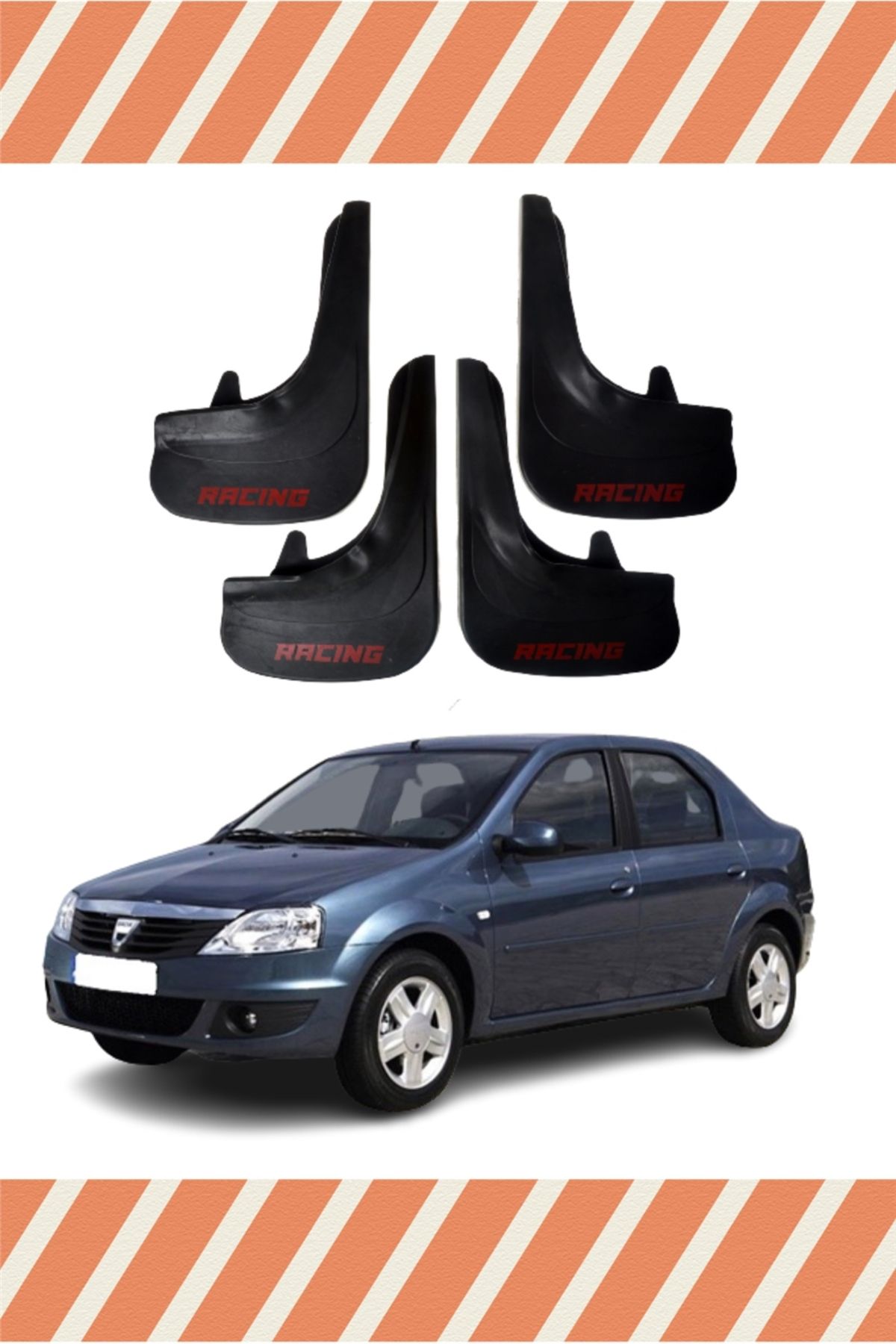 Alpax Dacia Logan SD 2006-2011 Racing yazılı 4’lü tozluk çamurluk paçalık