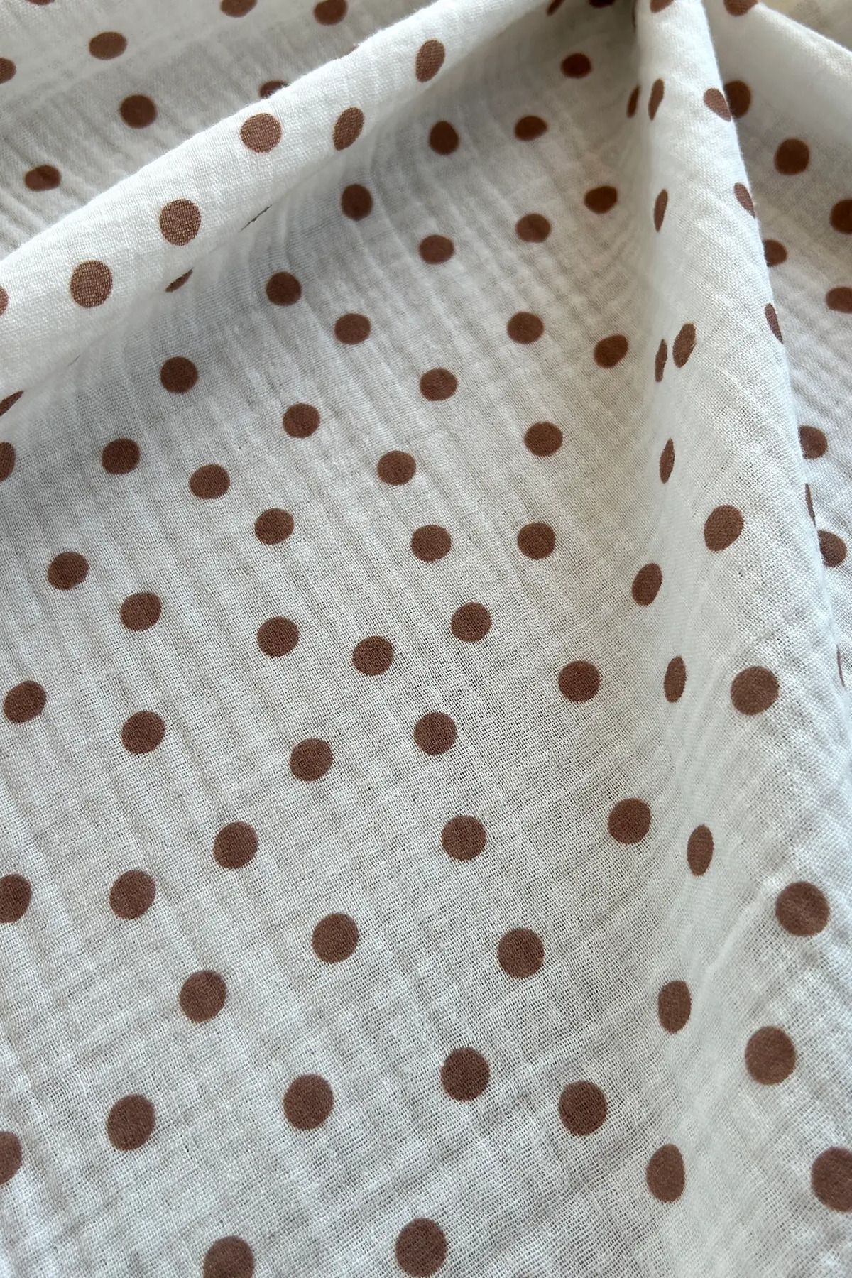 Doray Kumaş-Small Polka Dot Patterned Double Layer Cotton Muslin Fabric / Dry 159 4