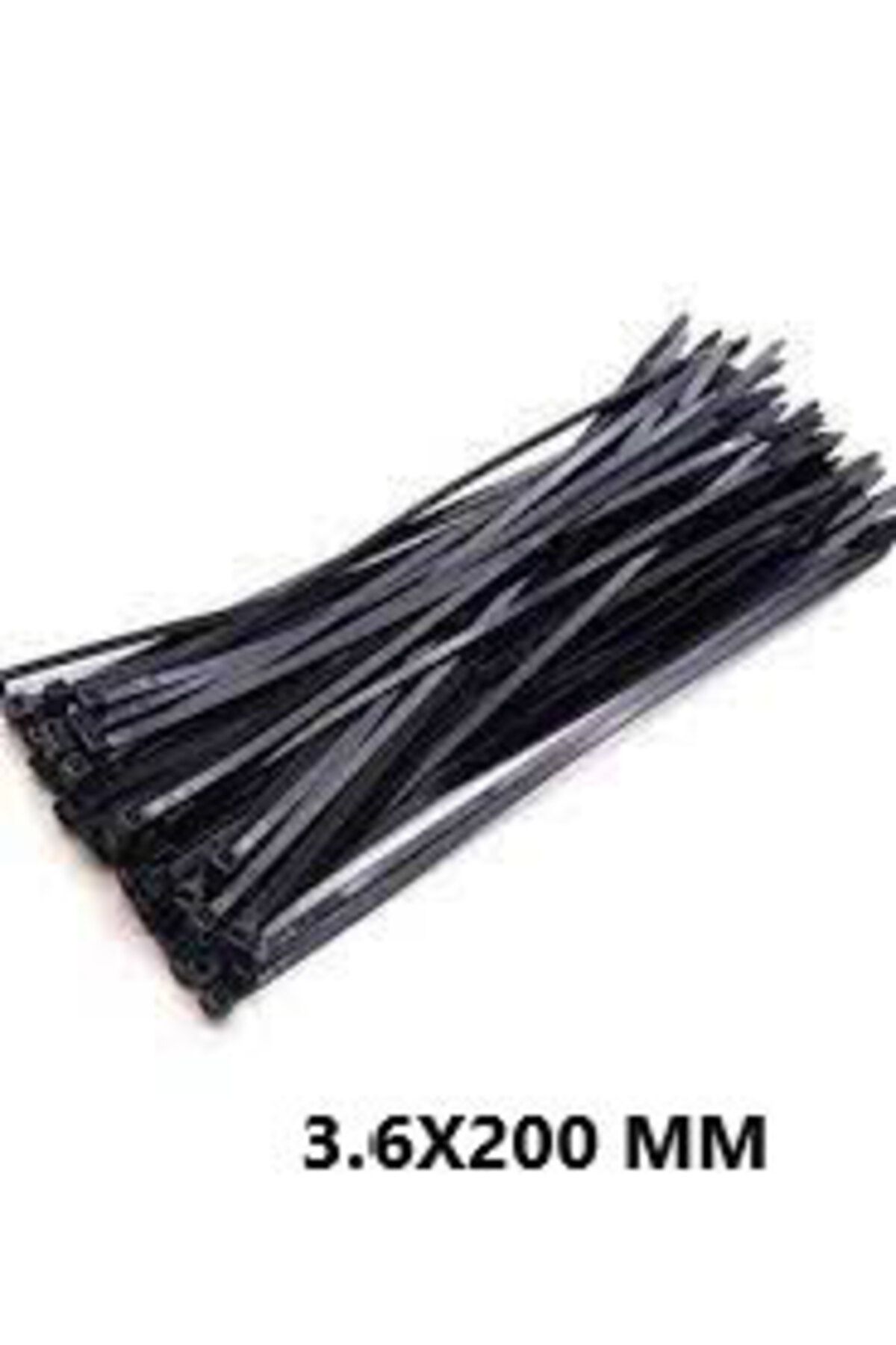 Kapamarka PLASTİK ÇIRT KELEPÇE 100 PARÇA SİYAH 3.6X200MM.
