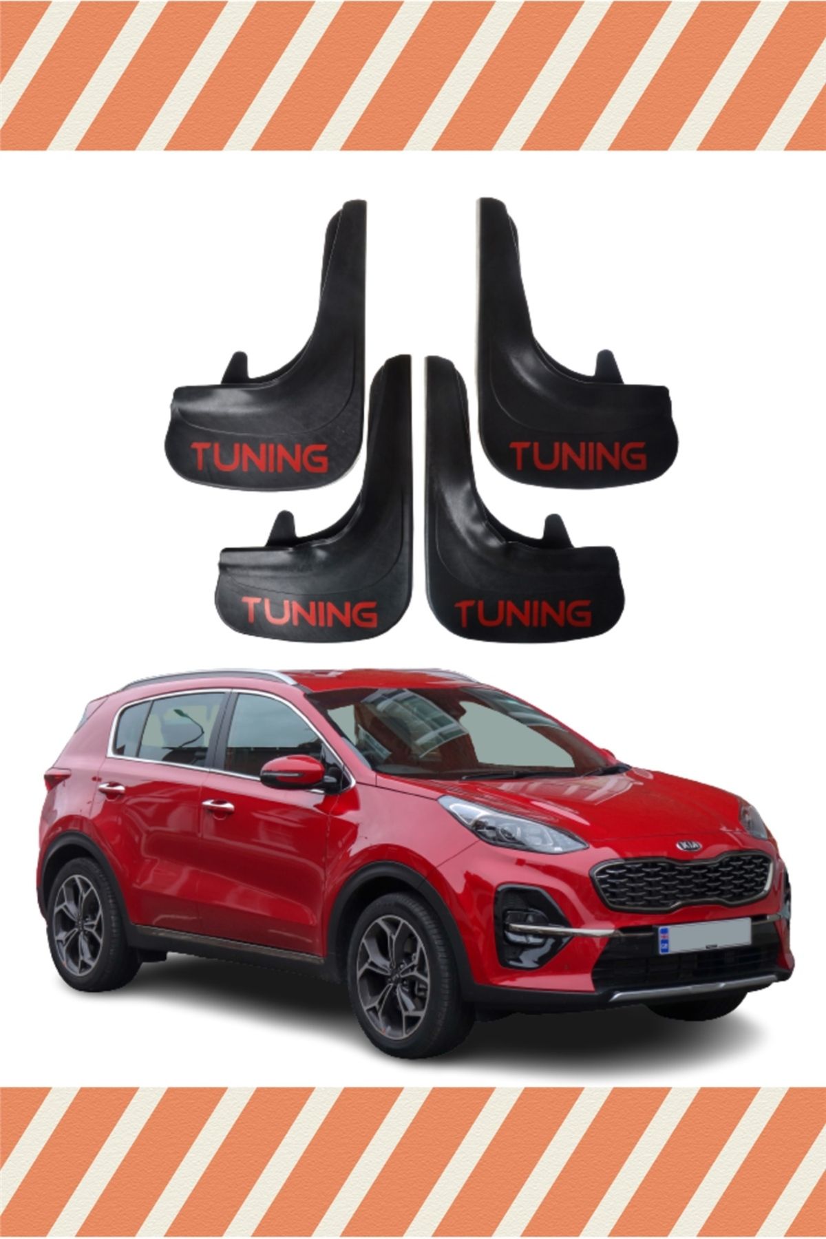 Alpax Kia Sportage Tuning yazılı 4’lü tozluk çamurluk paçalık şık tasarım