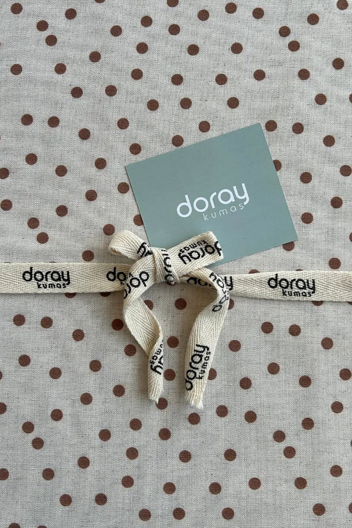 Doray Kumaş-Small Polka Dot Patterned Viscose Linen Fabric / Dry - 159 4