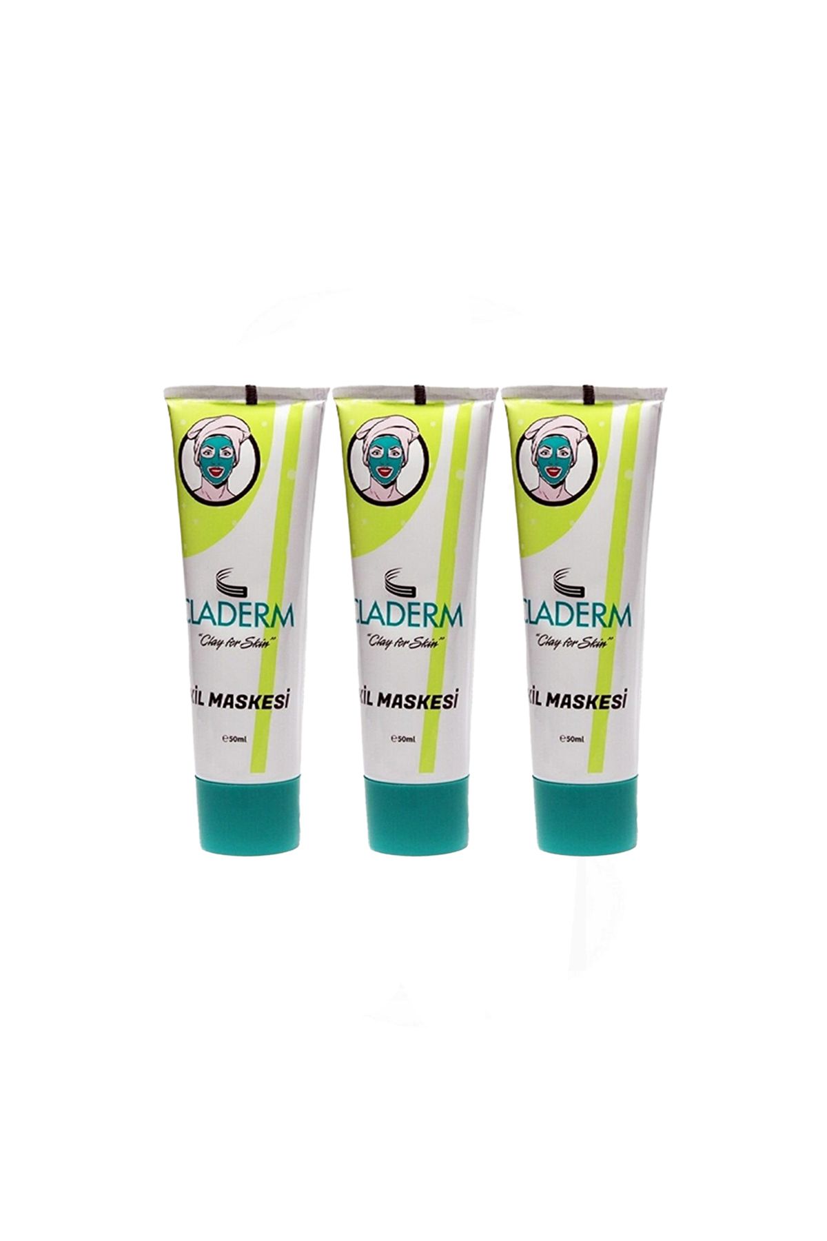 Claderm 50ml Tüp Kil Maskesi 3'lü Avantaj Paket