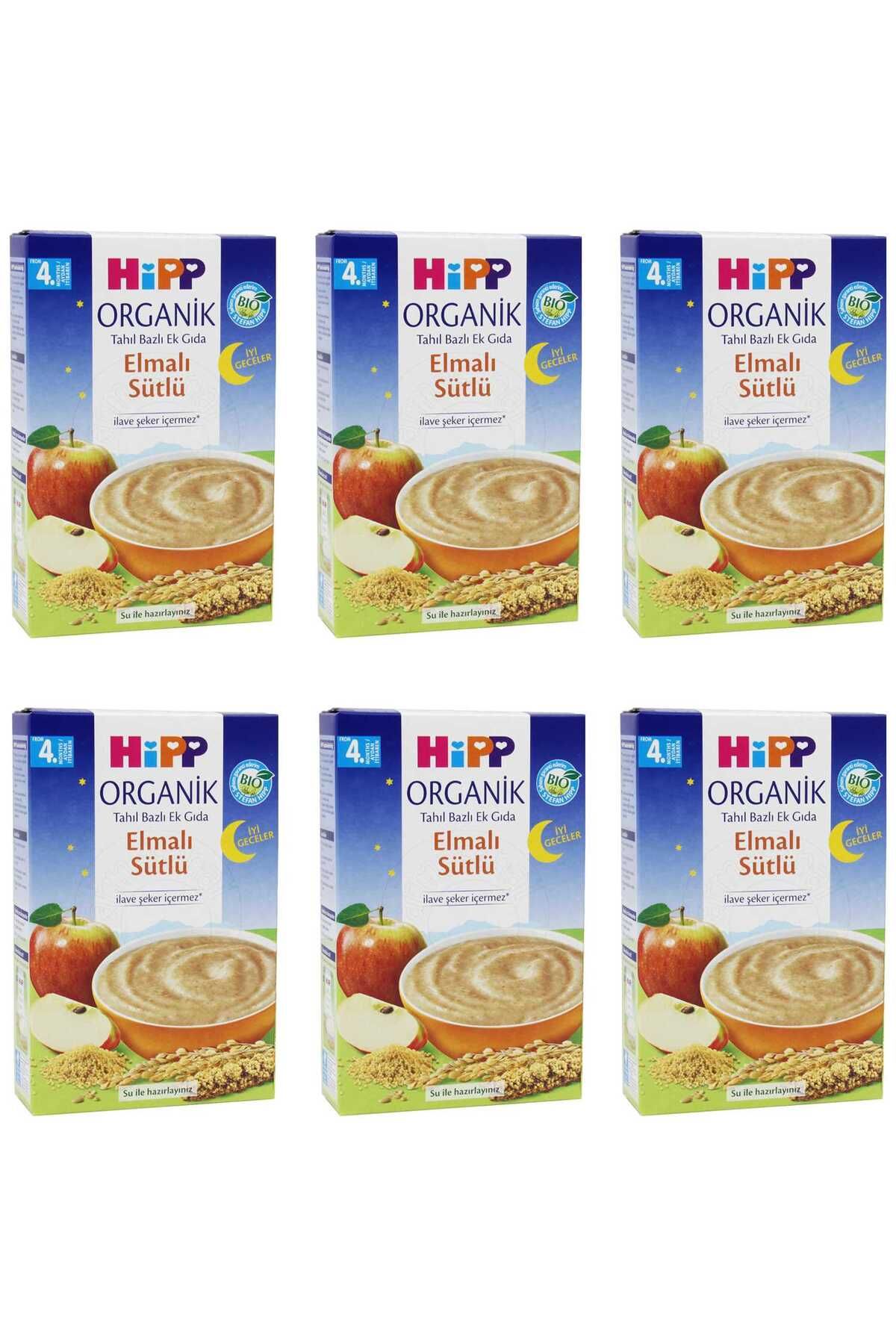 Hipp Organik Iyi Geceler Elmalı Sütlü 4 Ay Kaşık Maması 250 gr 6 Adet