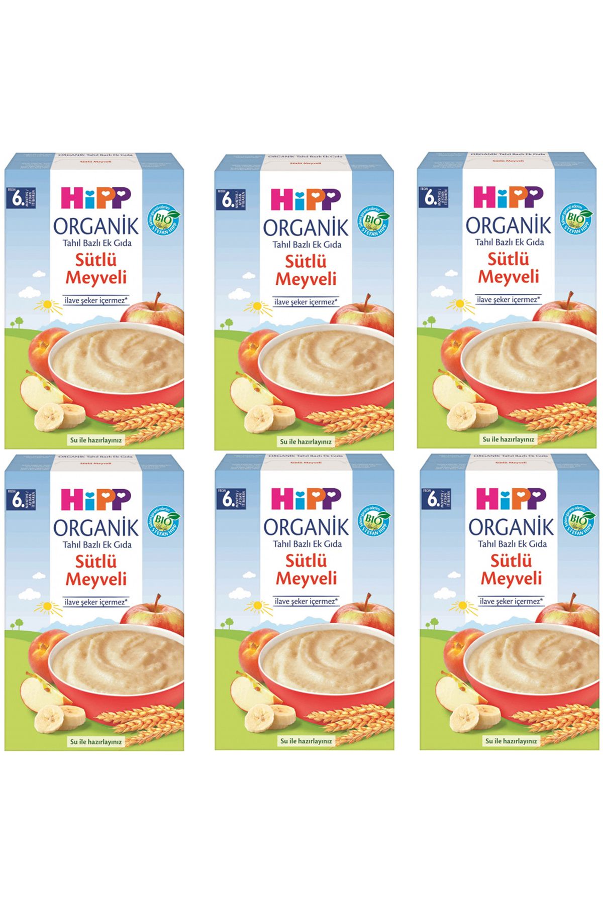 Hipp Organik Sütlü Meyveli 6 Ay Kaşık Maması 250 gr 6 Adet