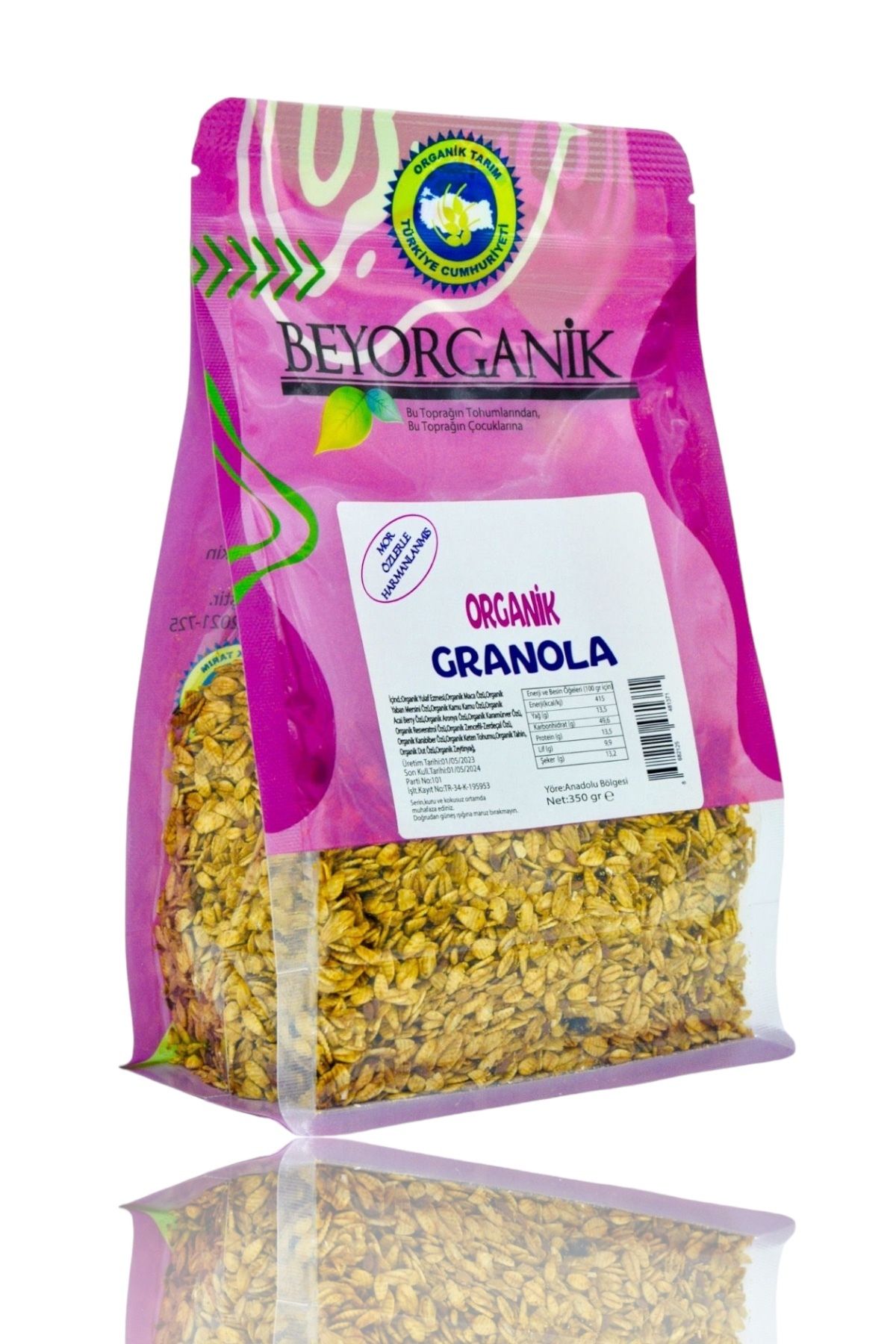 BEYORGANİK Organik Granola 350gr (mor Özlerle Harmanlanmış)