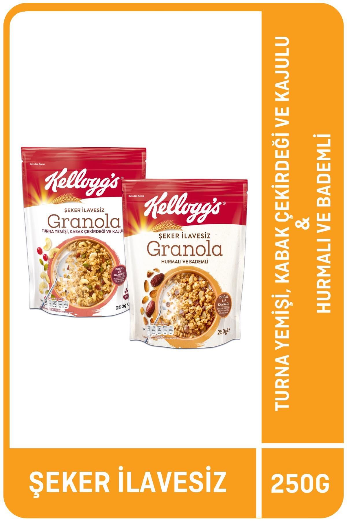 Kellogg's Şeker Ilavesiz Granola Paketi, Turna Yemişi, Kabak Çekirdeği Ve Kajulu & Hurmalı Ve Bademl