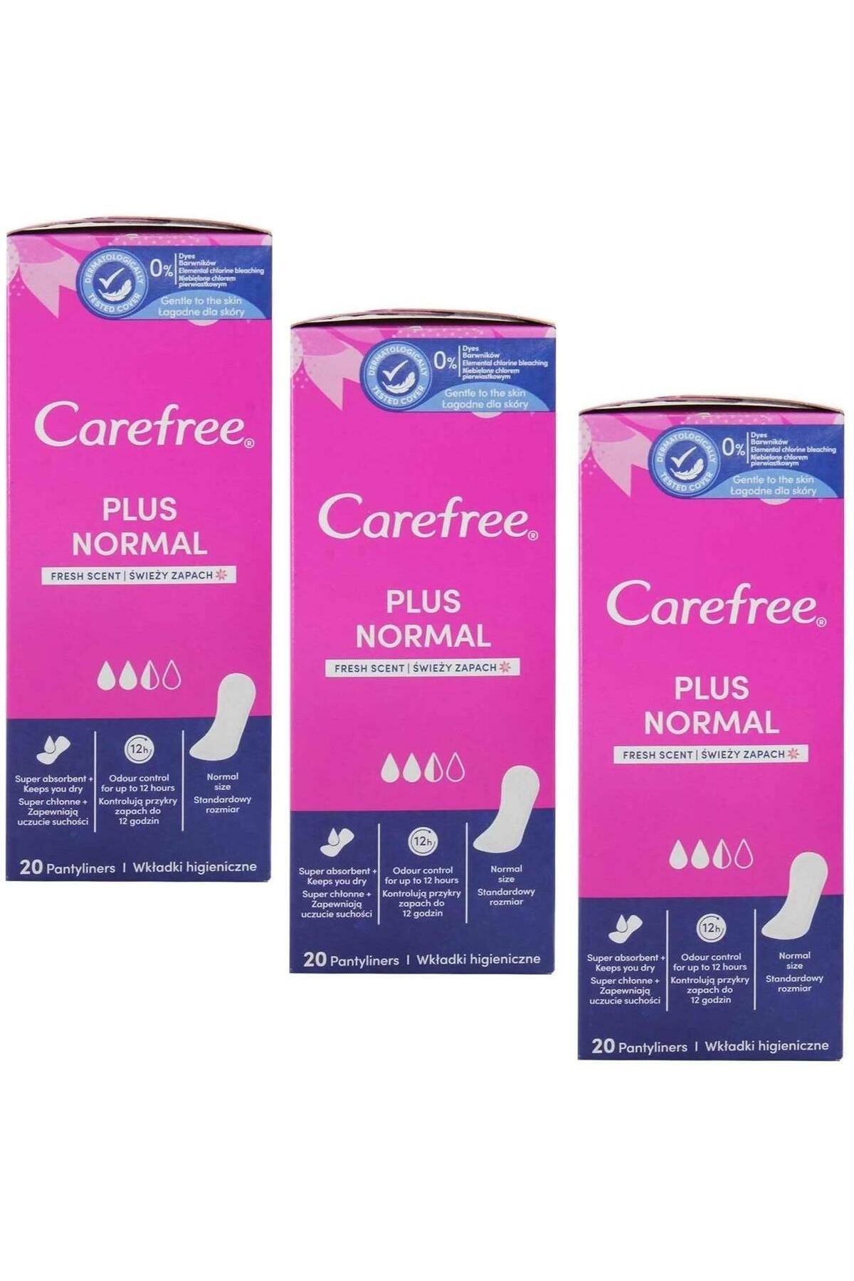 Carefree Plus Normal Günlük Ped 20'li 3 Adet