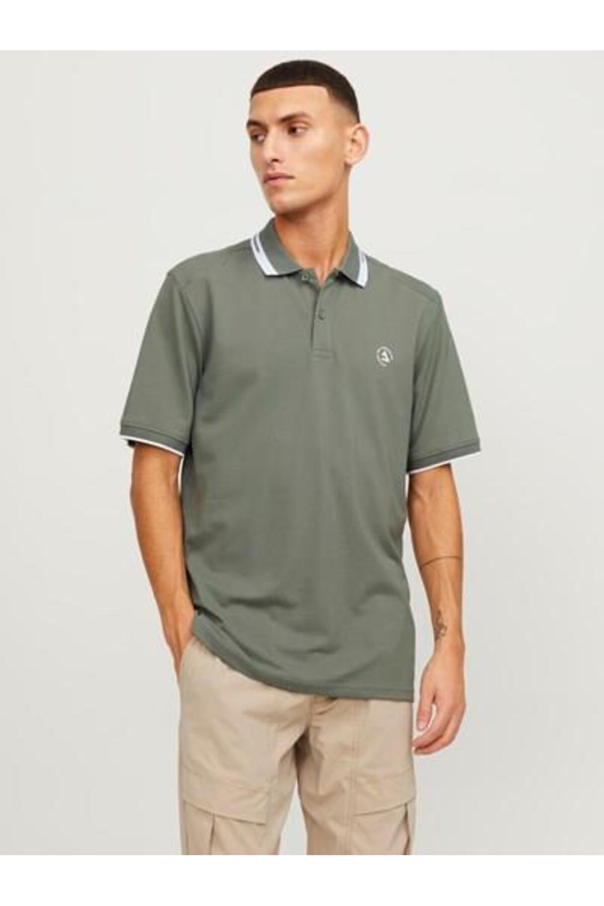 لوگو JCOHASS پولو SS LN GREEN جک اند جونز پولوشرت Jack & Jones