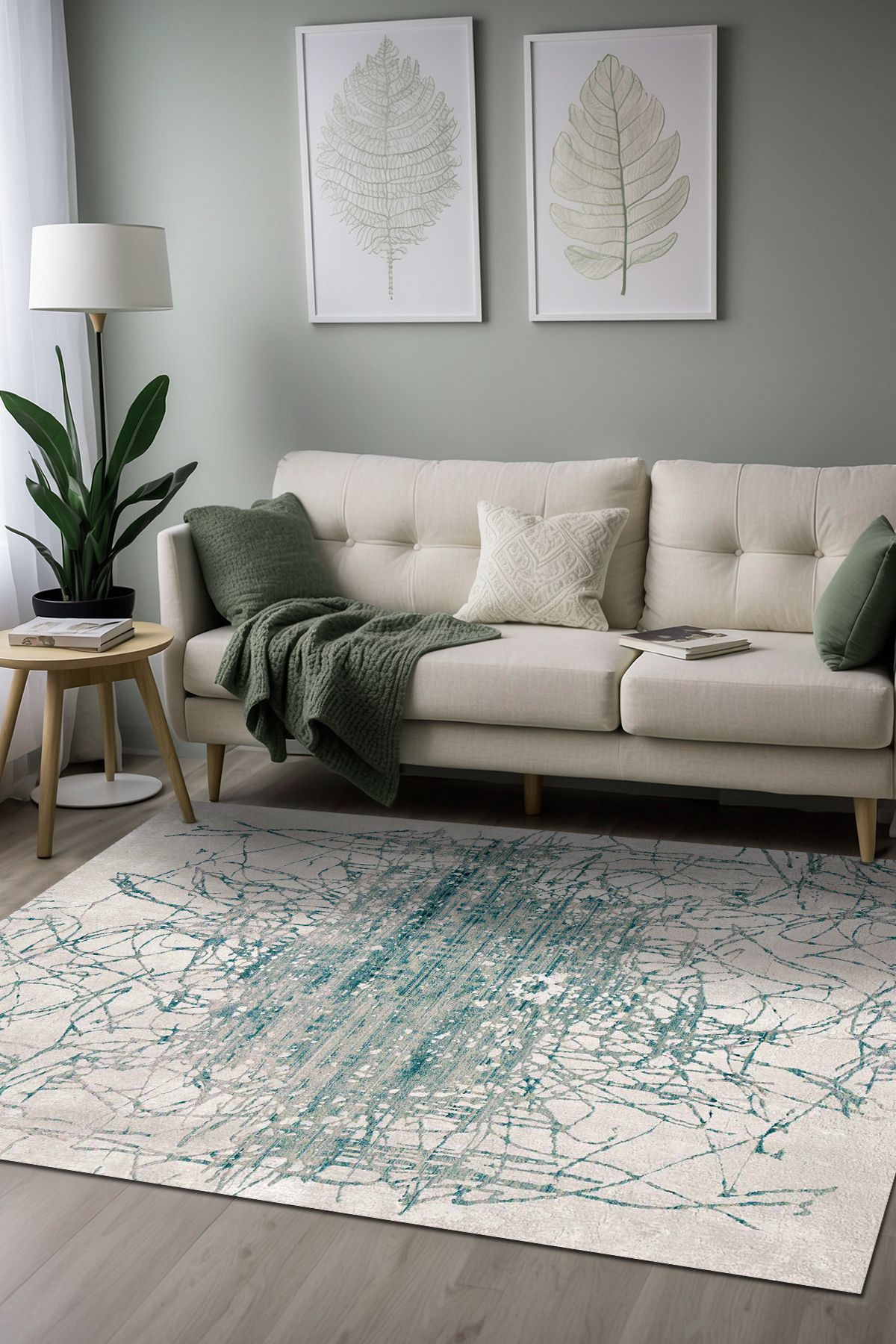 Lattedizayn Lije Eskitme Yıkanabilir Kaymaz Pamuk Taban Kadife Salon Mutfak Halısı Yolluk Kilim