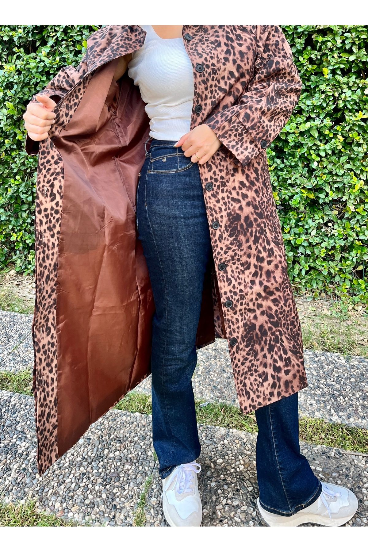 Hats N Beyond-Leopard Trench Coat 5